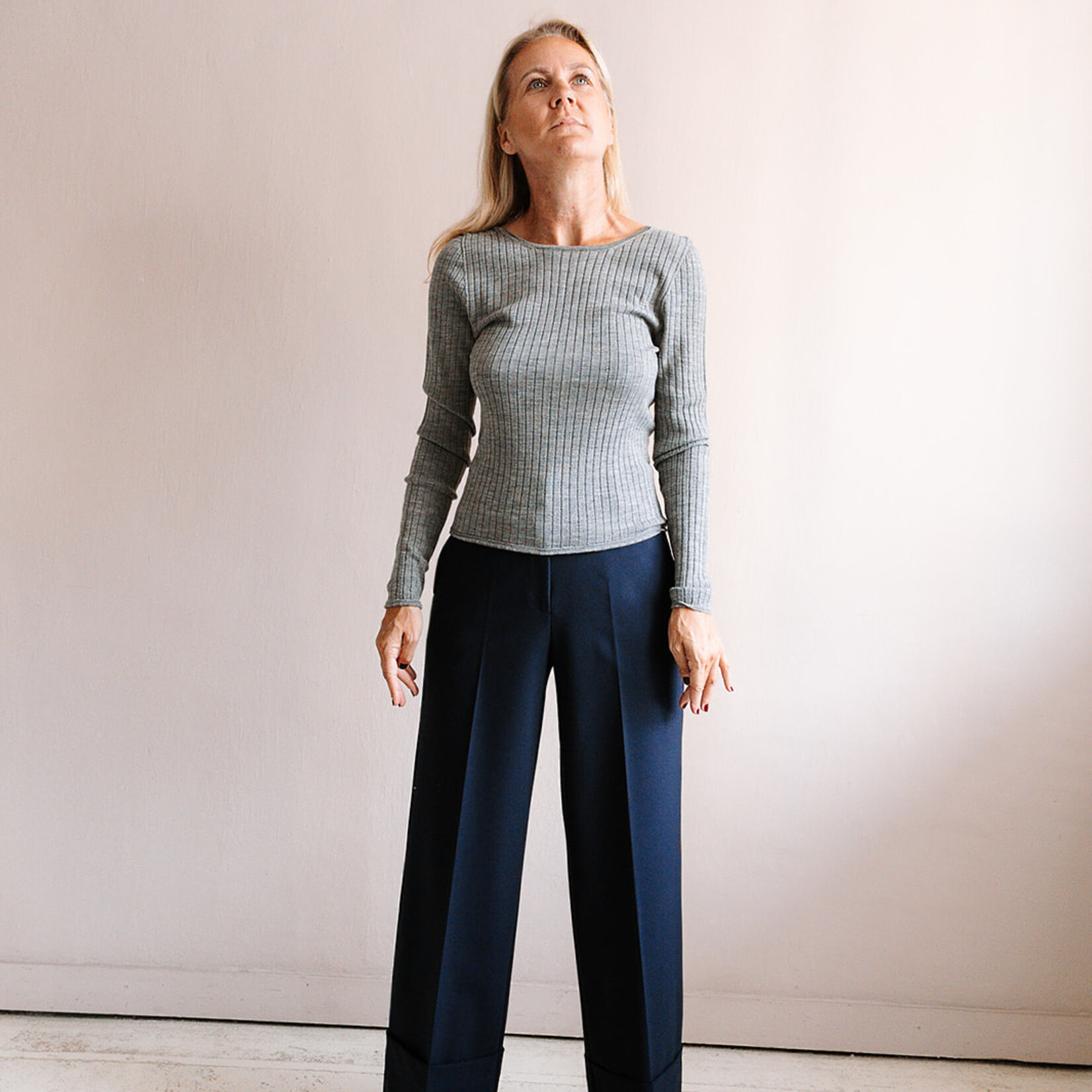 Ottod'Ame Turn-Up Trousers (Navy Blue)