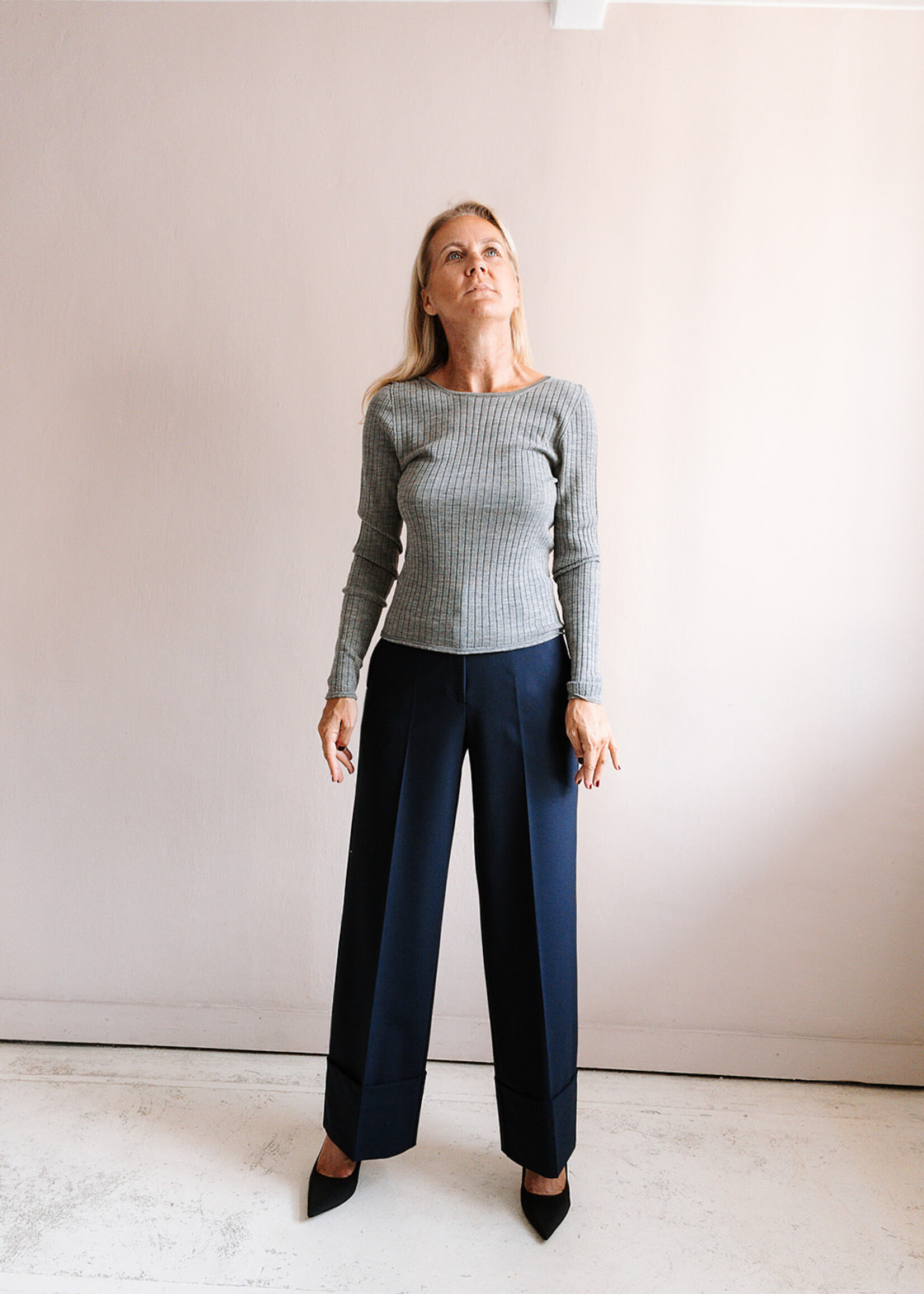 Ottod'Ame Turn-Up Trousers (Navy Blue)