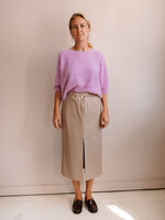 Ottod'Ame Faux Leather Skirt (Taupe)