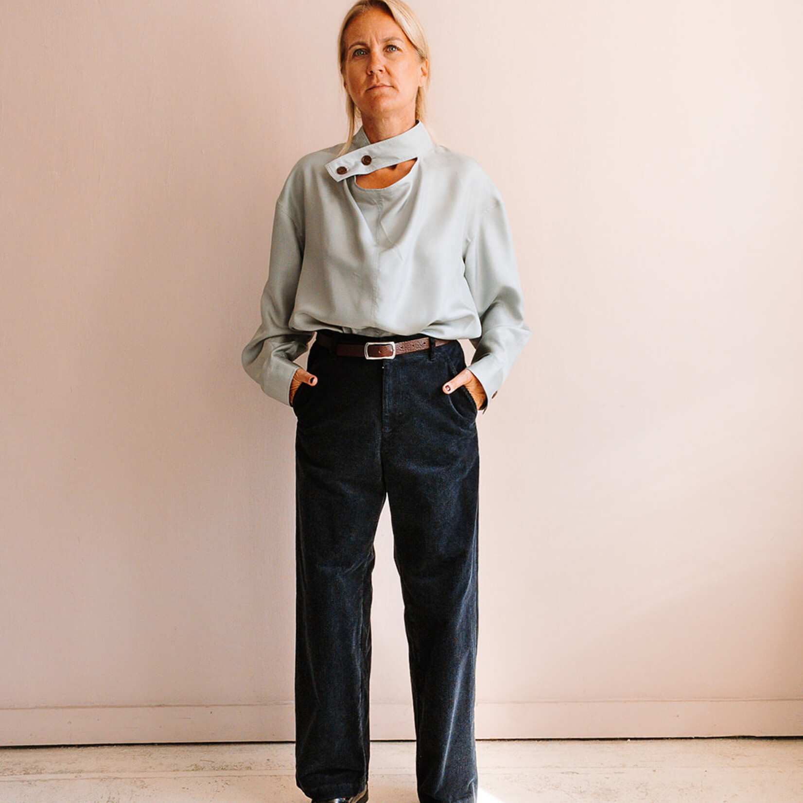 Barena Venezia Corduroy Trousers Ida Cinquecento (Navy Blue)
