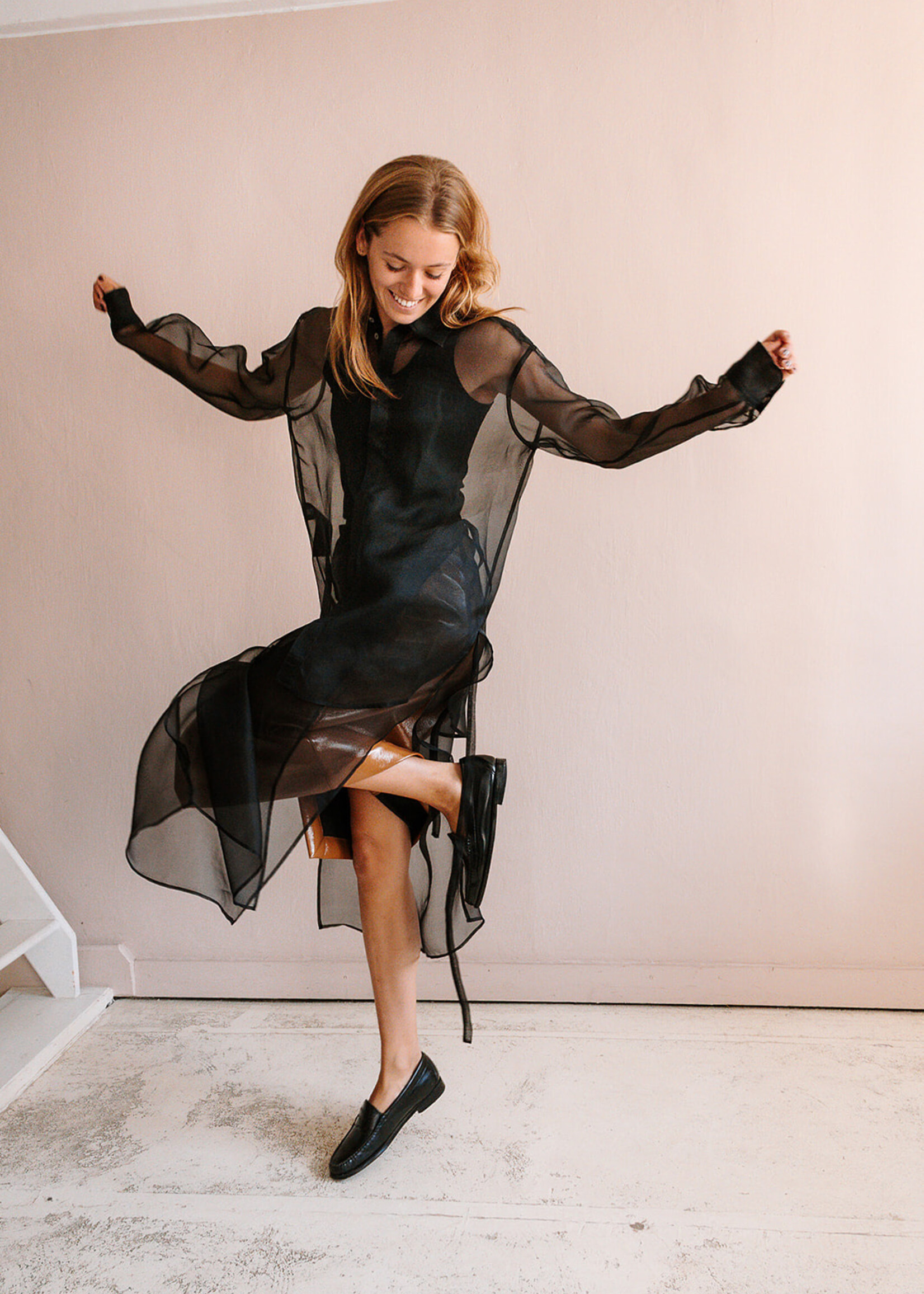 Barena Venezia Silk Wrap Skirt Emi (Transparant Black)