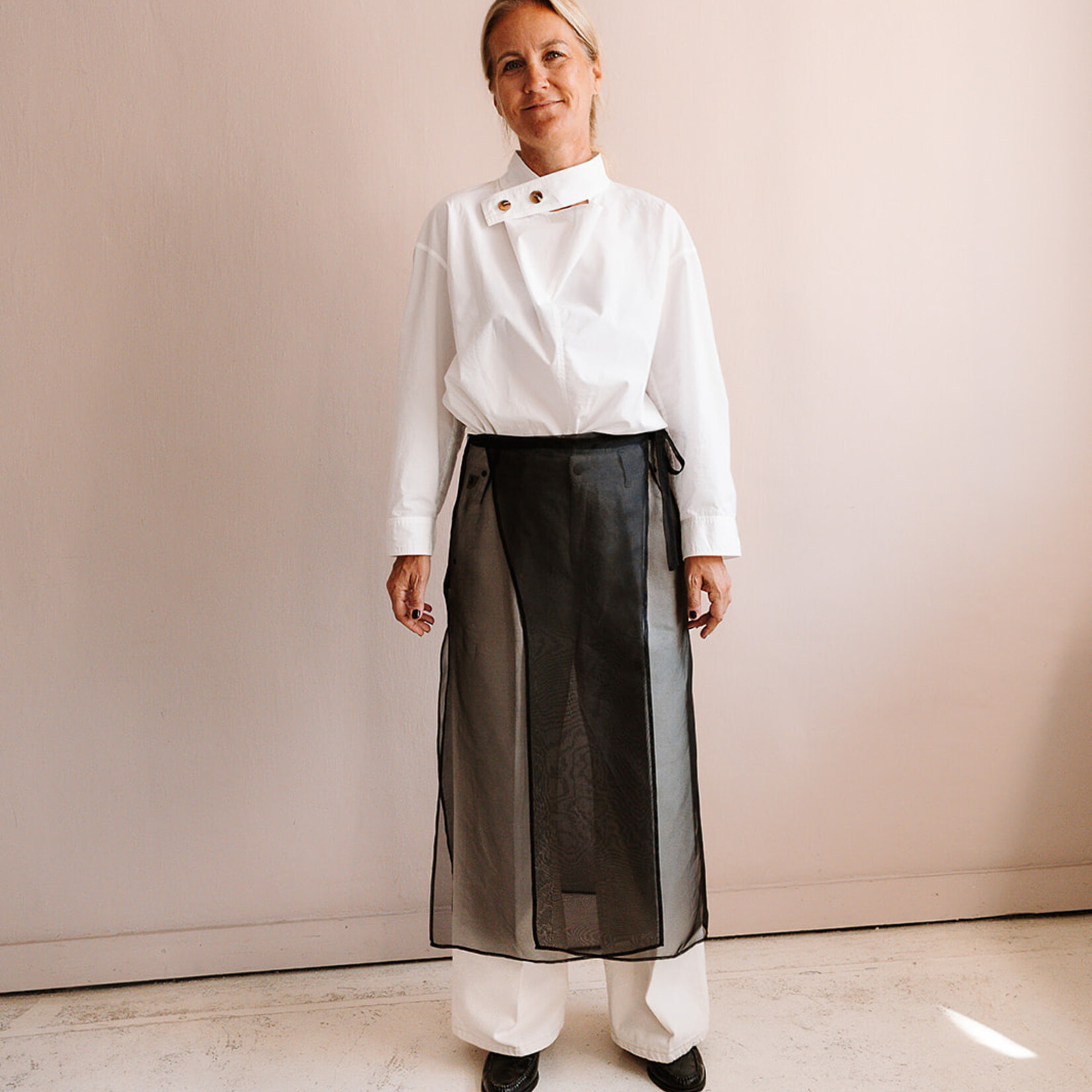 Barena Venezia Silk Wrap Skirt Emi (Transparant Black)