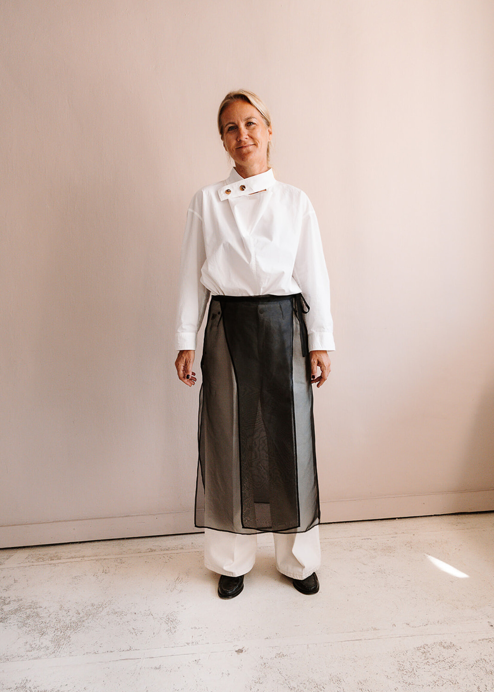 Barena Venezia Silk Wrap Skirt Emi (Transparant Black)