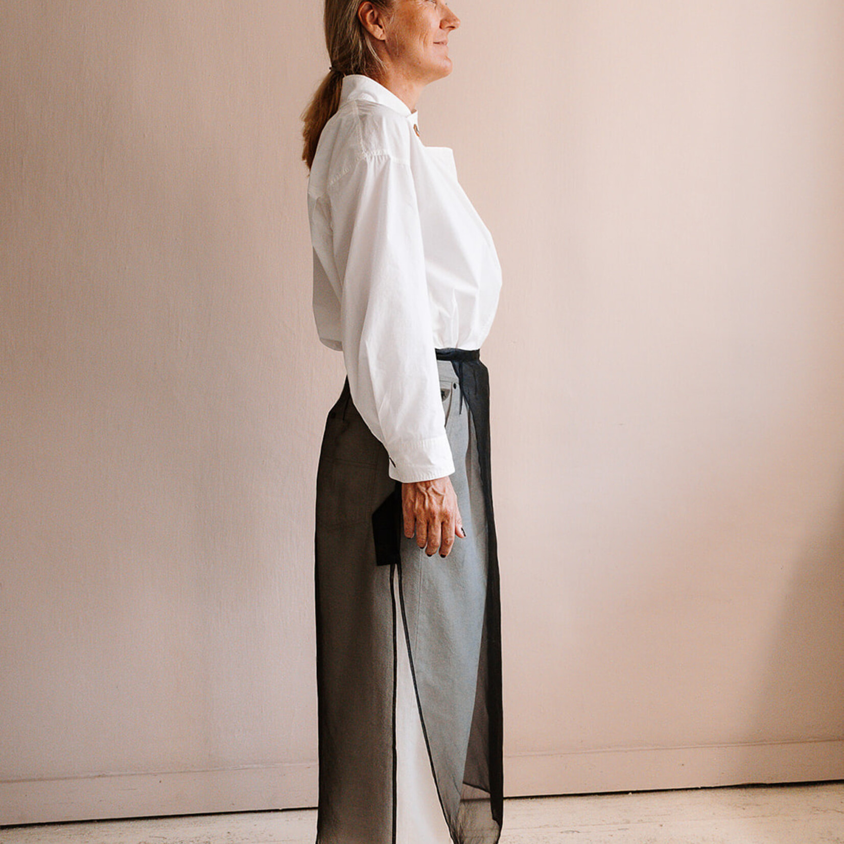 Barena Venezia Silk Wrap Skirt Emi (Transparant Black)