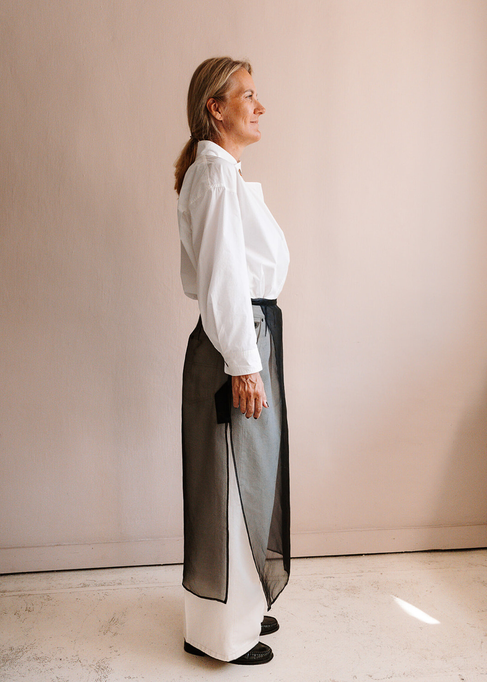 Barena Venezia Silk Wrap Skirt Emi (Transparant Black)
