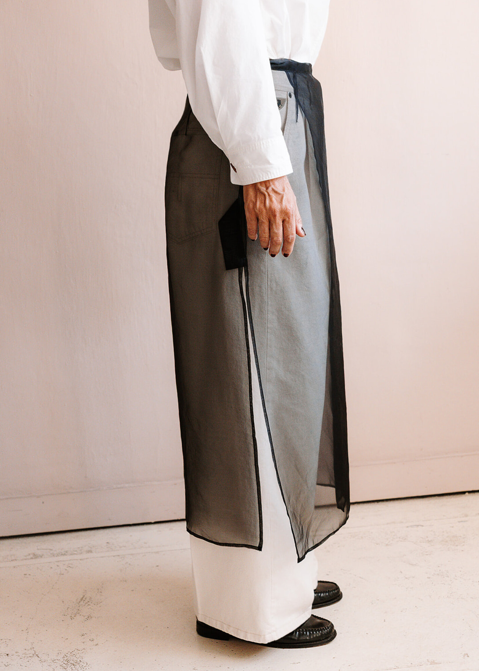 Barena Venezia Silk Wrap Skirt Emi (Transparant Black)