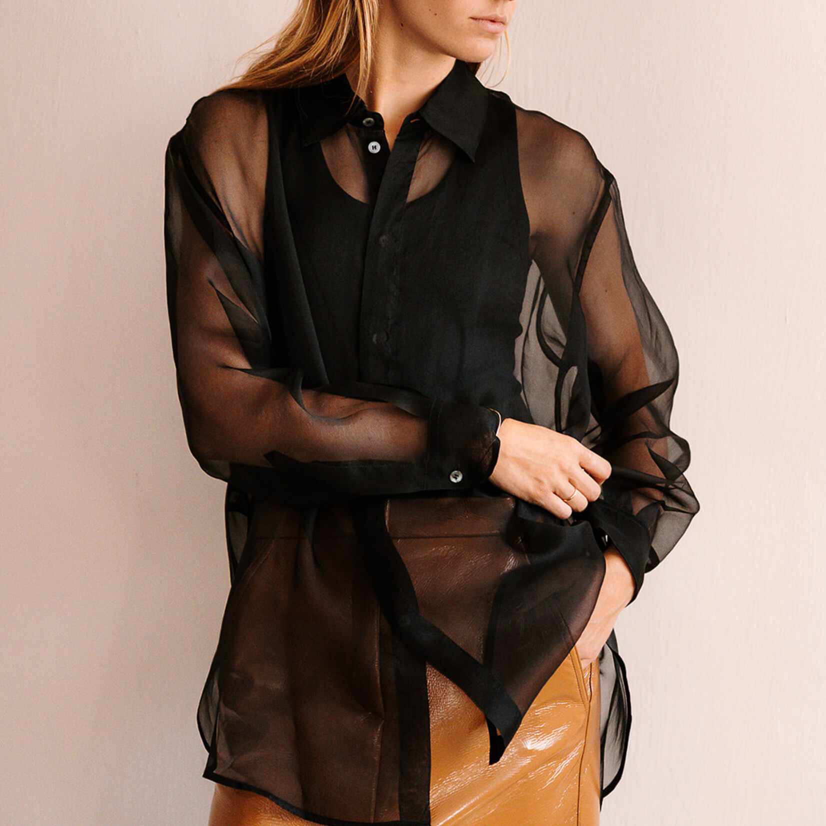 Barena Venezia Silk Shirt Ausonia (Transparant Black)