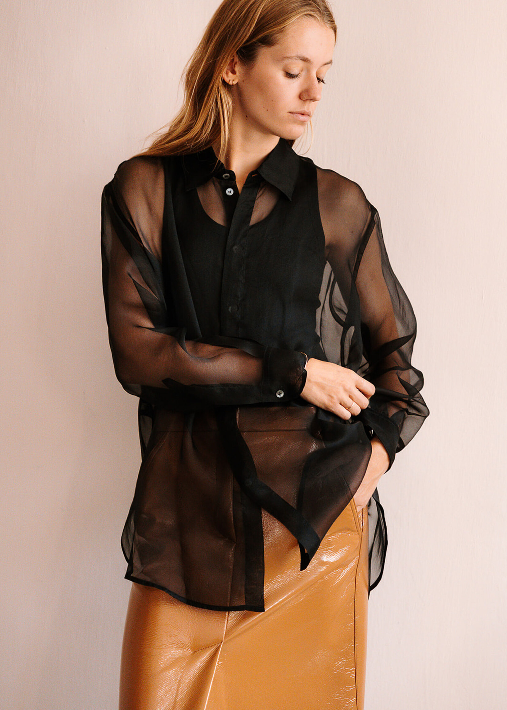 Barena Venezia Silk Shirt Ausonia (Transparant Black)