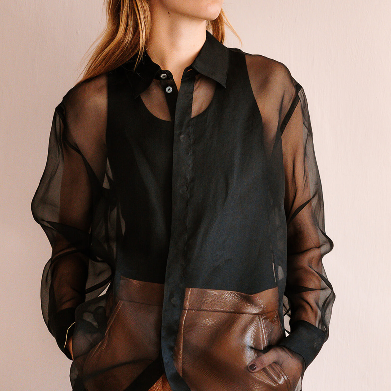 Barena Venezia Silk Shirt Ausonia (Transparant Black)