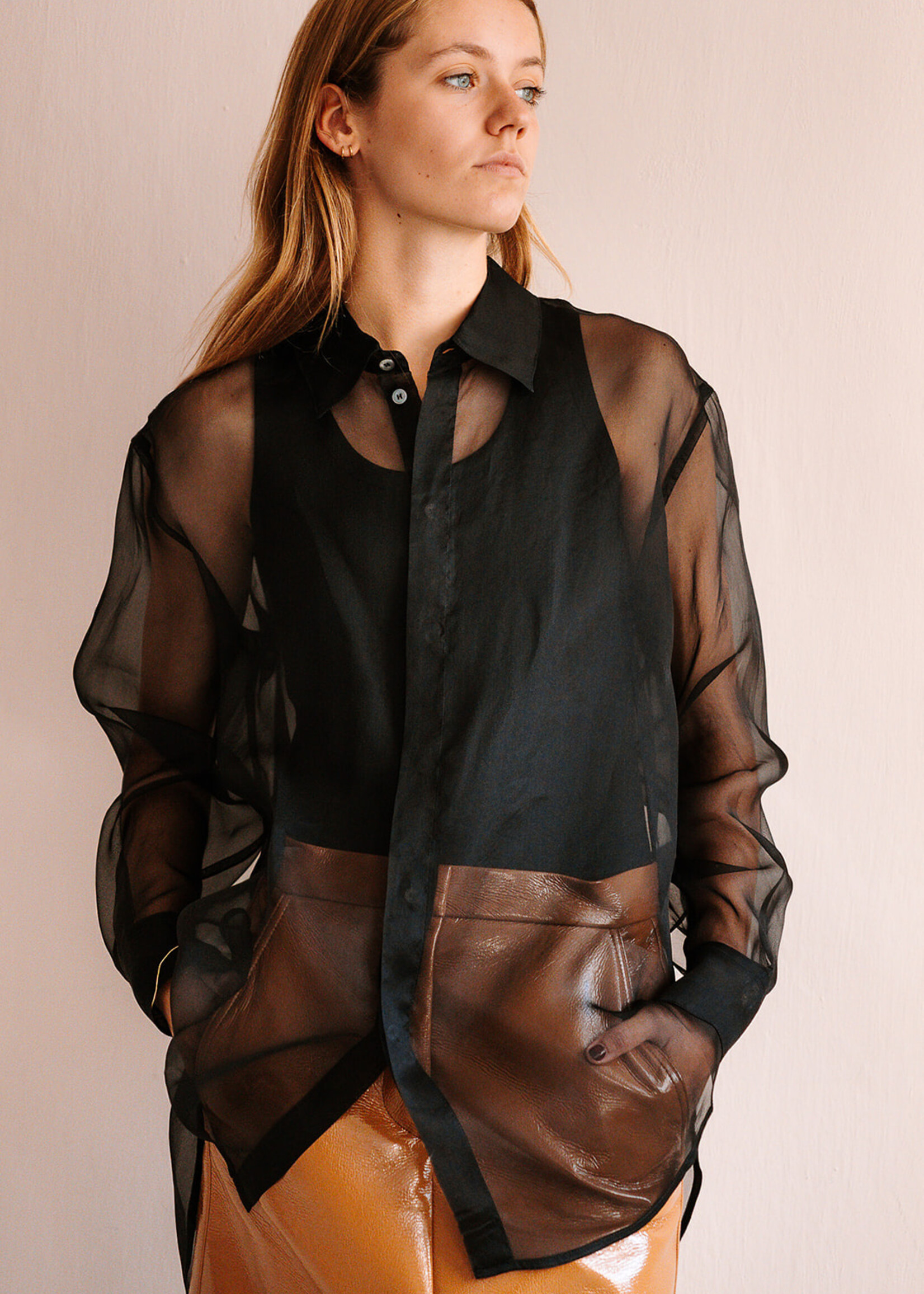 Barena Venezia Silk Shirt Ausonia (Transparant Black)
