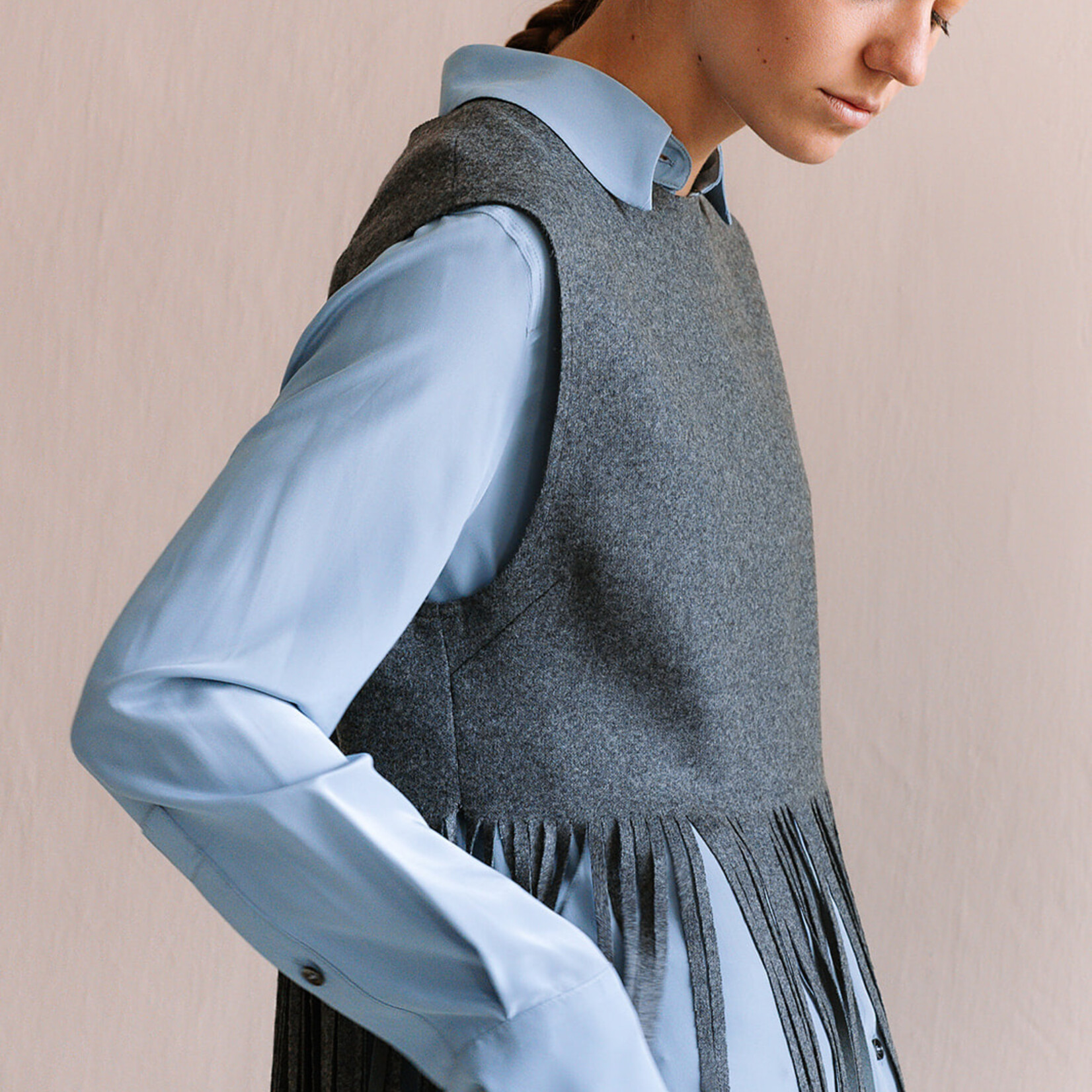 Tela Sleeveless Top Fringe (Grey)