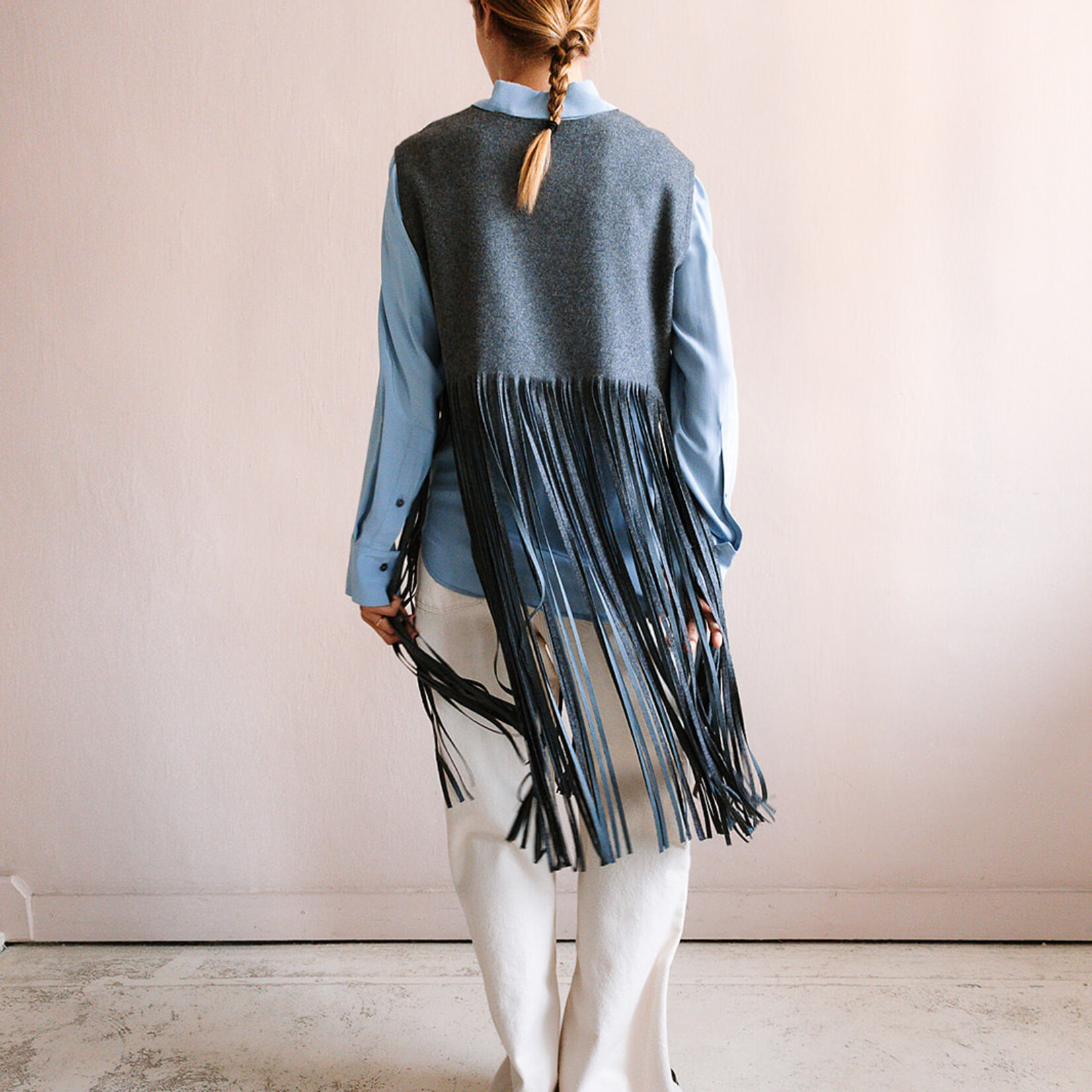 Tela Sleeveless Top Fringe (Grey)
