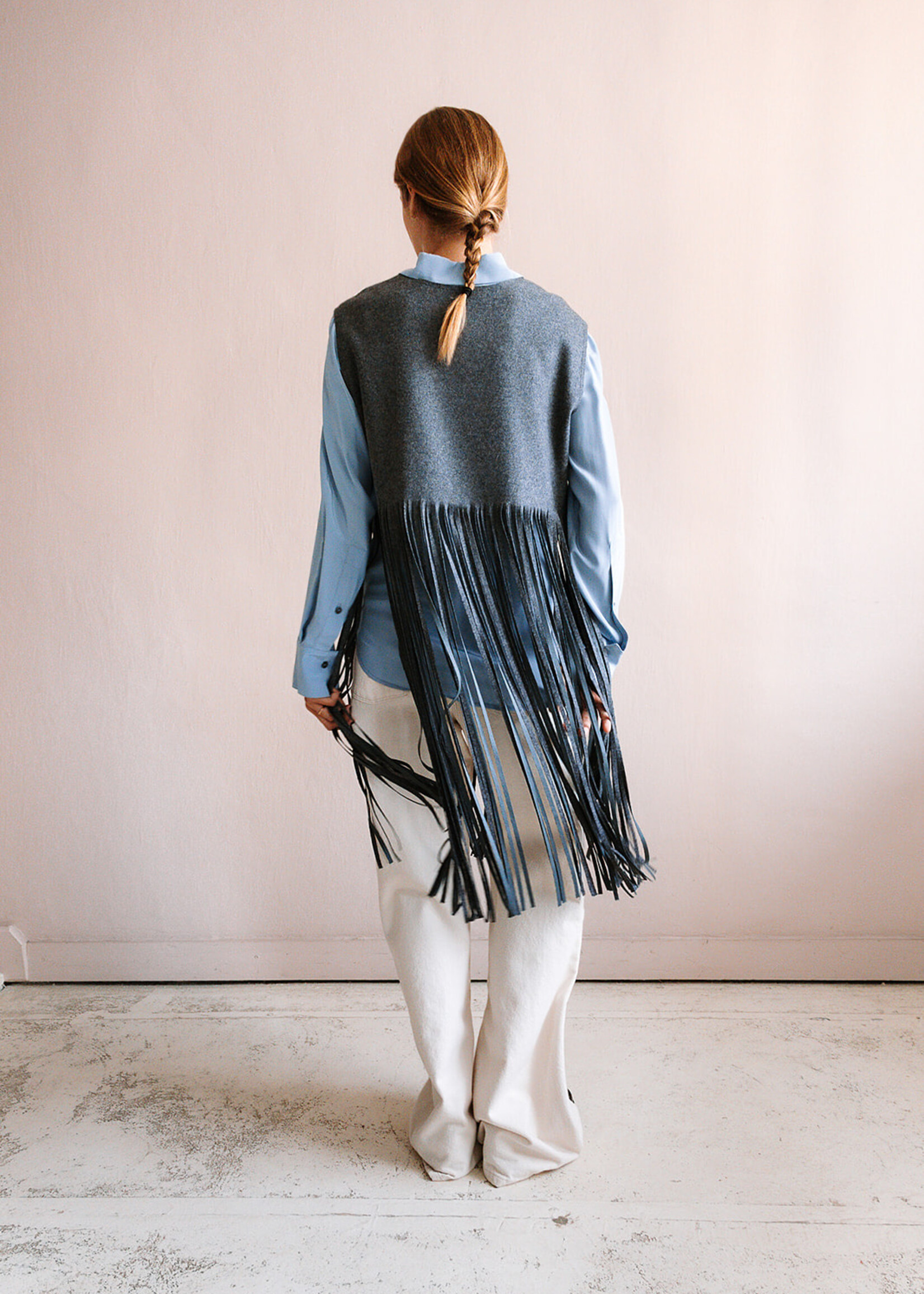 Tela Sleeveless Top Fringe (Grey)
