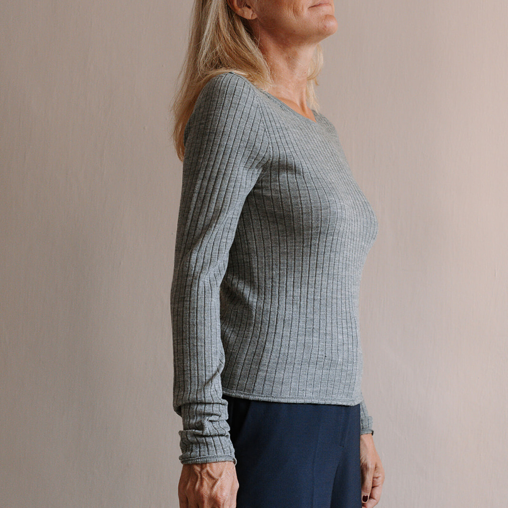Tela Ribbed Merino Sweater (Grey)