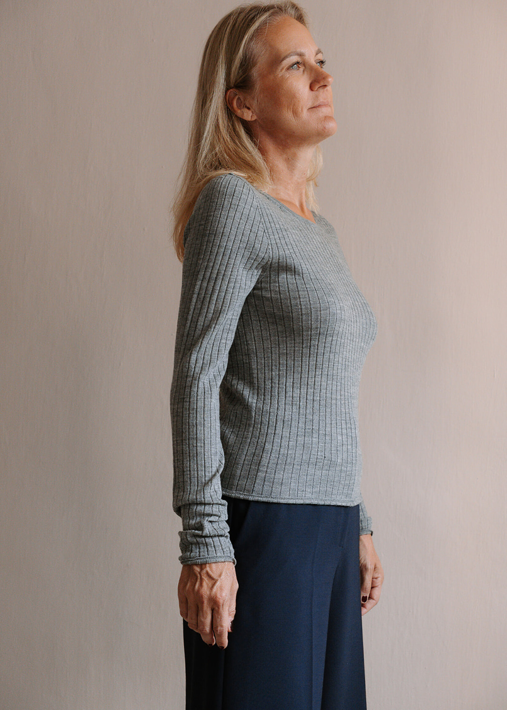 Tela Ribbed Merino Sweater (Grey)