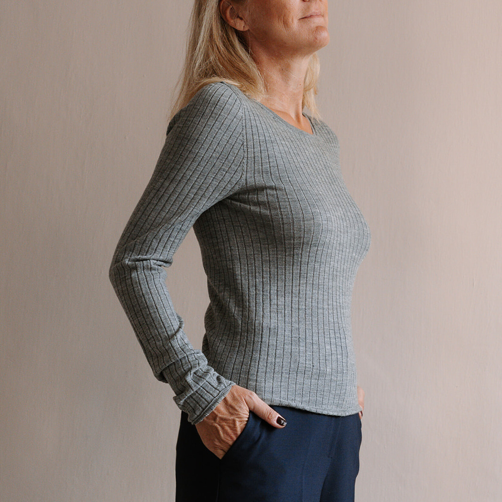 Tela Ribbed Merino Sweater (Grey)