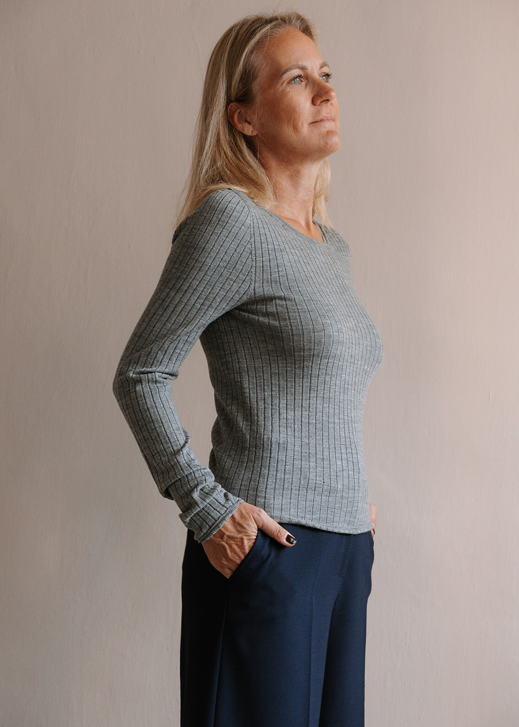 Tela Ribbed Merino Sweater (Grey)