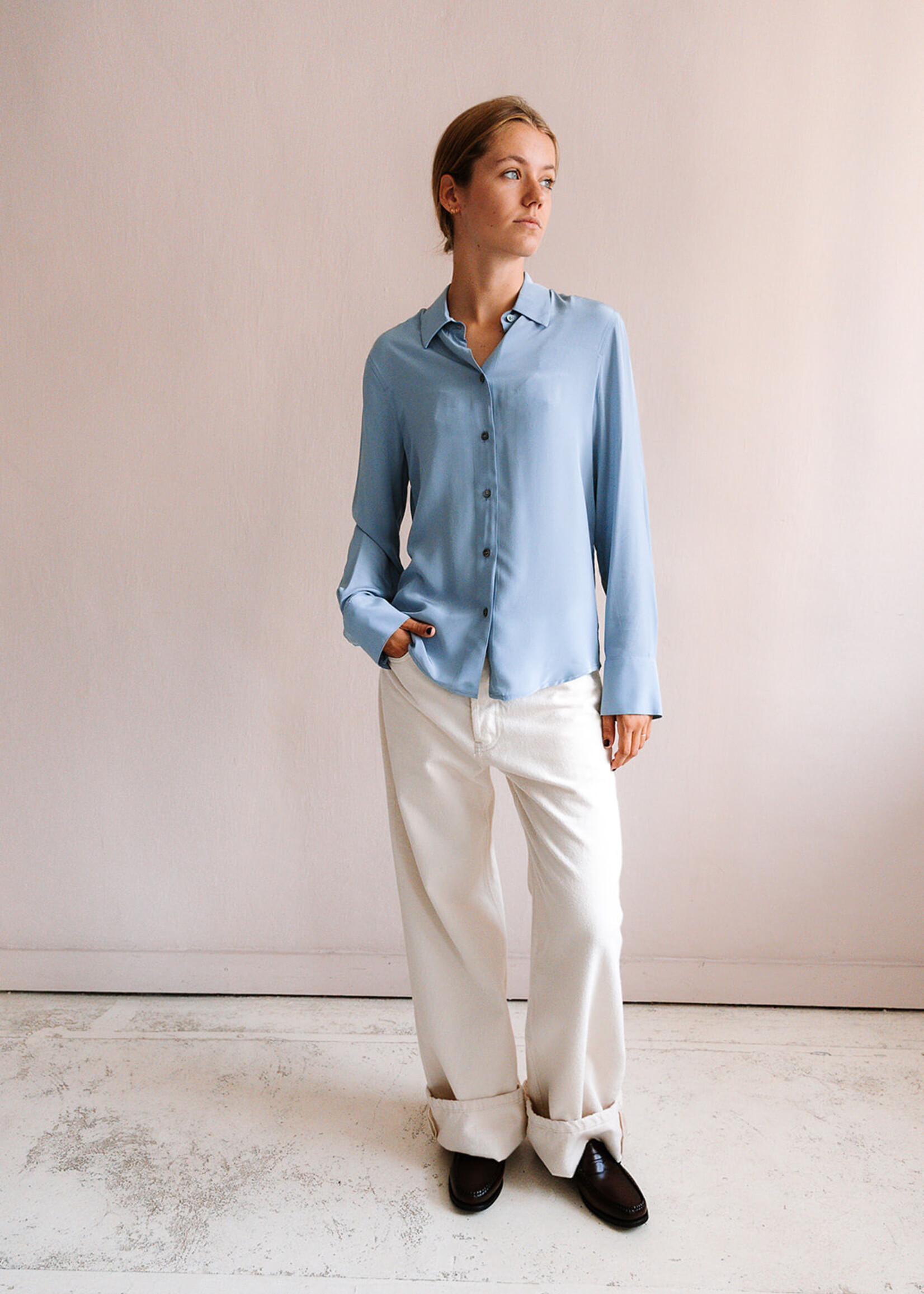 Tela Fluid Shirt (Light Blue)