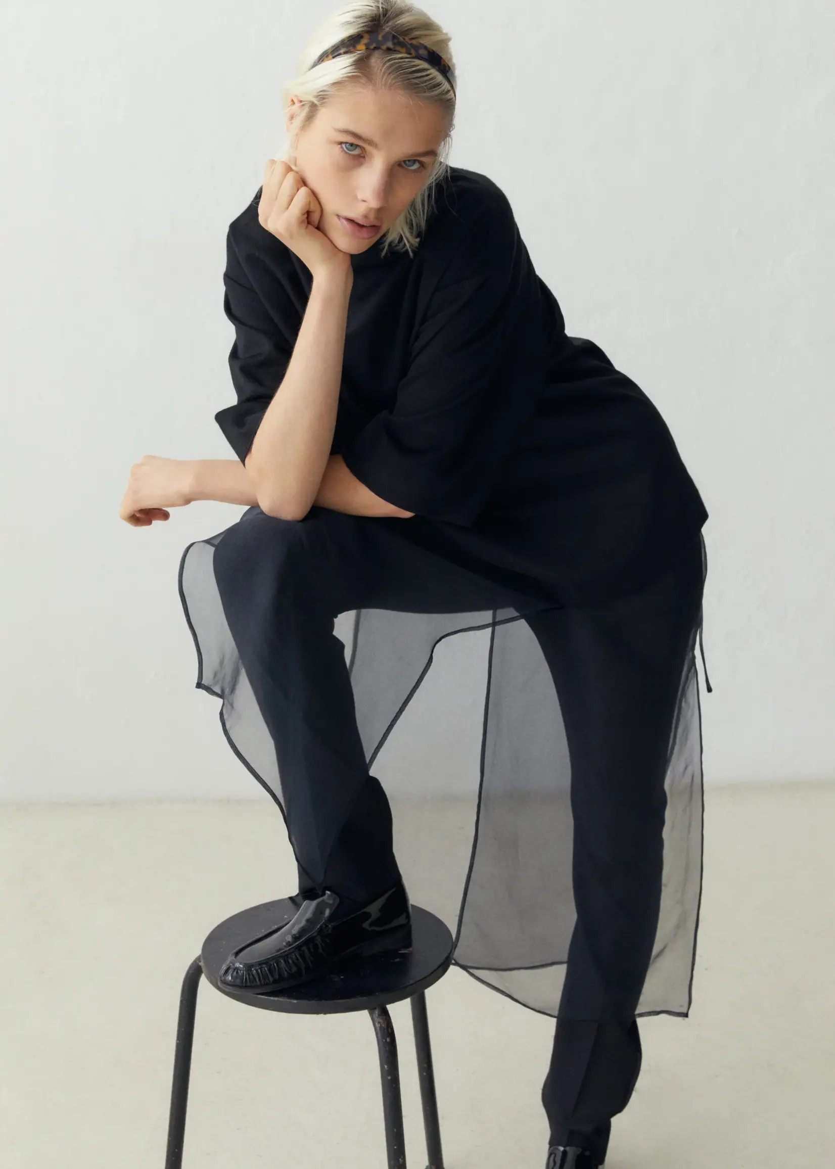 Barena Venezia Silk Wrap Skirt Emi (Transparant Black)