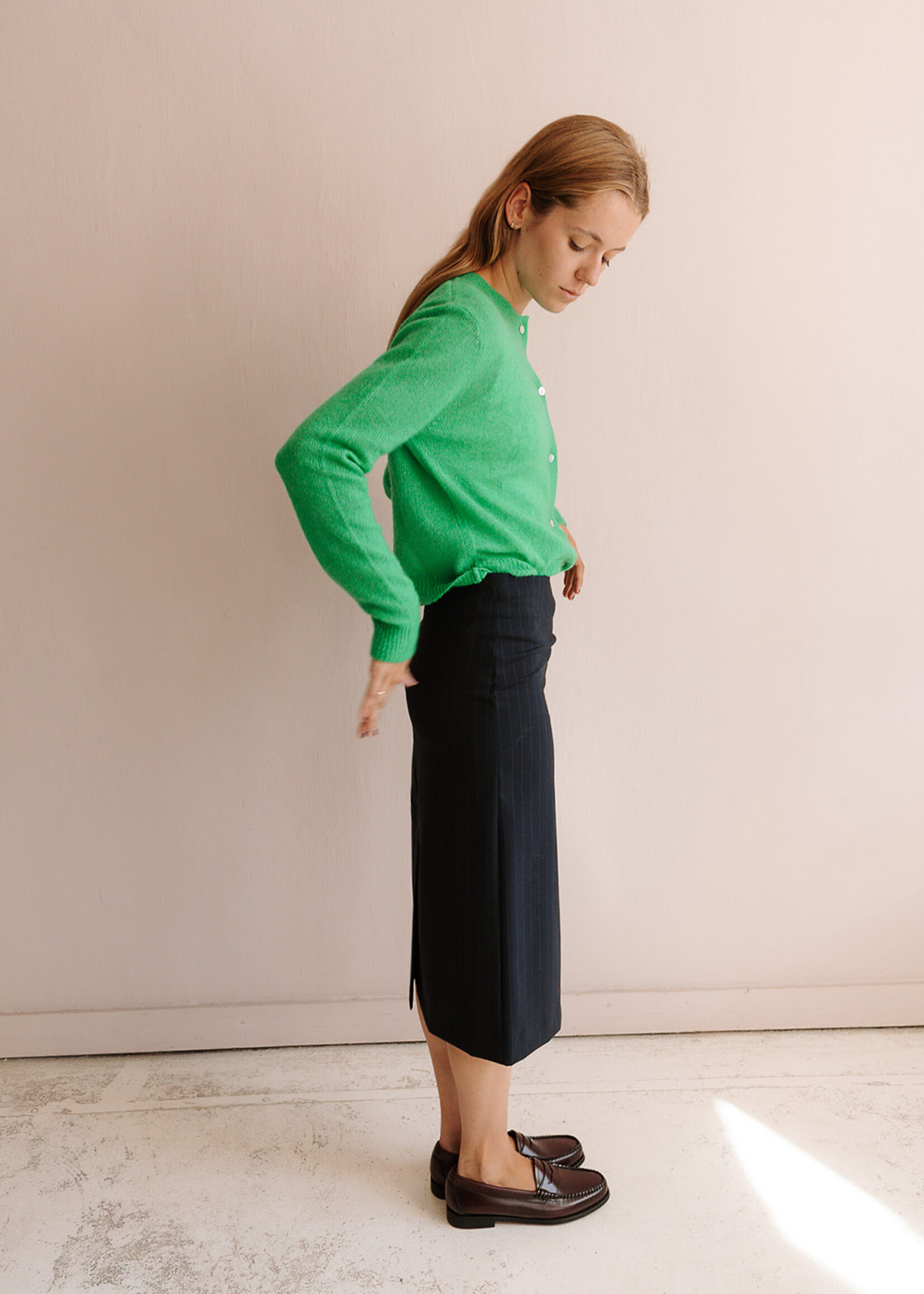 Ottod'Ame Pinstripe Skirt (Navy Blue)