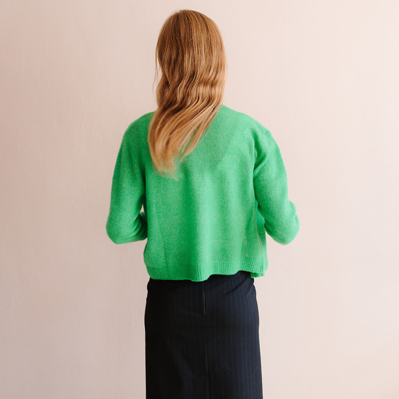 Ottod'Ame Pinstripe Skirt (Navy Blue)