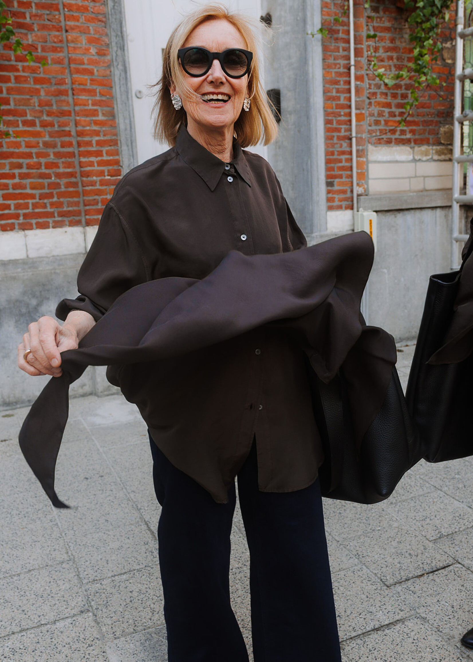 Barena Venezia Silk Triangular Bandana Scarf (Chocolate brown)