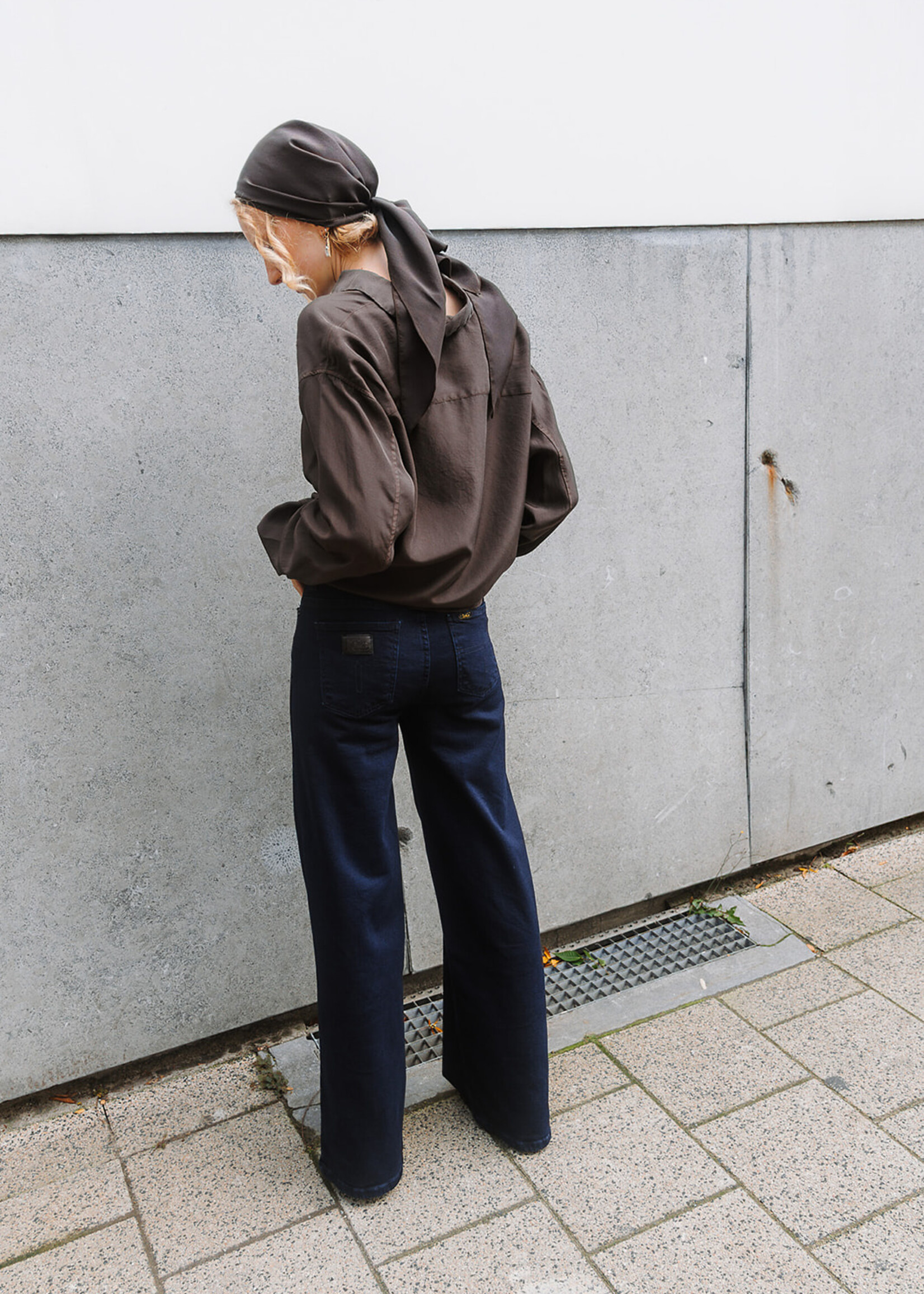 Barena Venezia Silk Triangular Bandana Scarf (Chocolate brown)