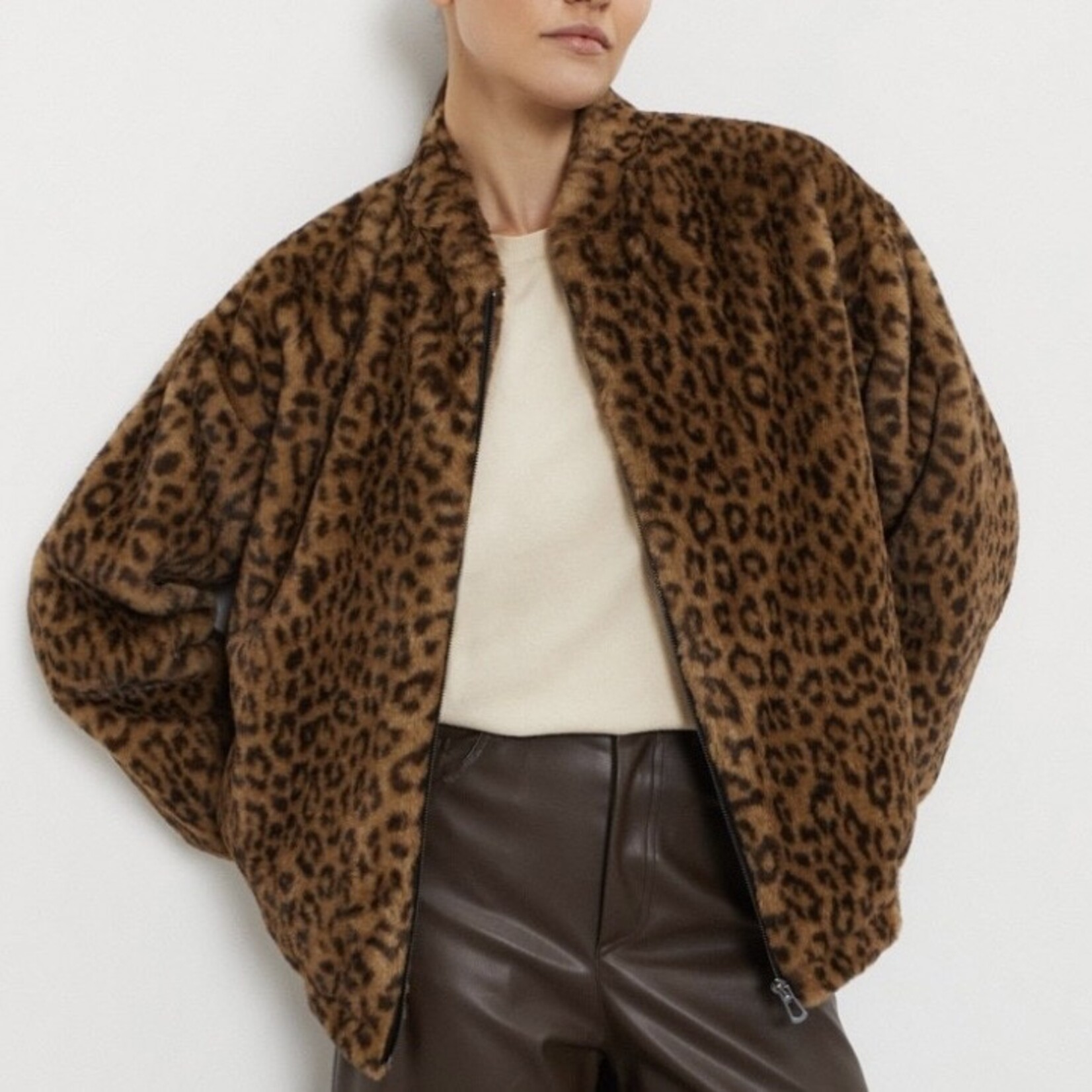 Ottod'Ame Faux Fur Jacket (Leopard Print)