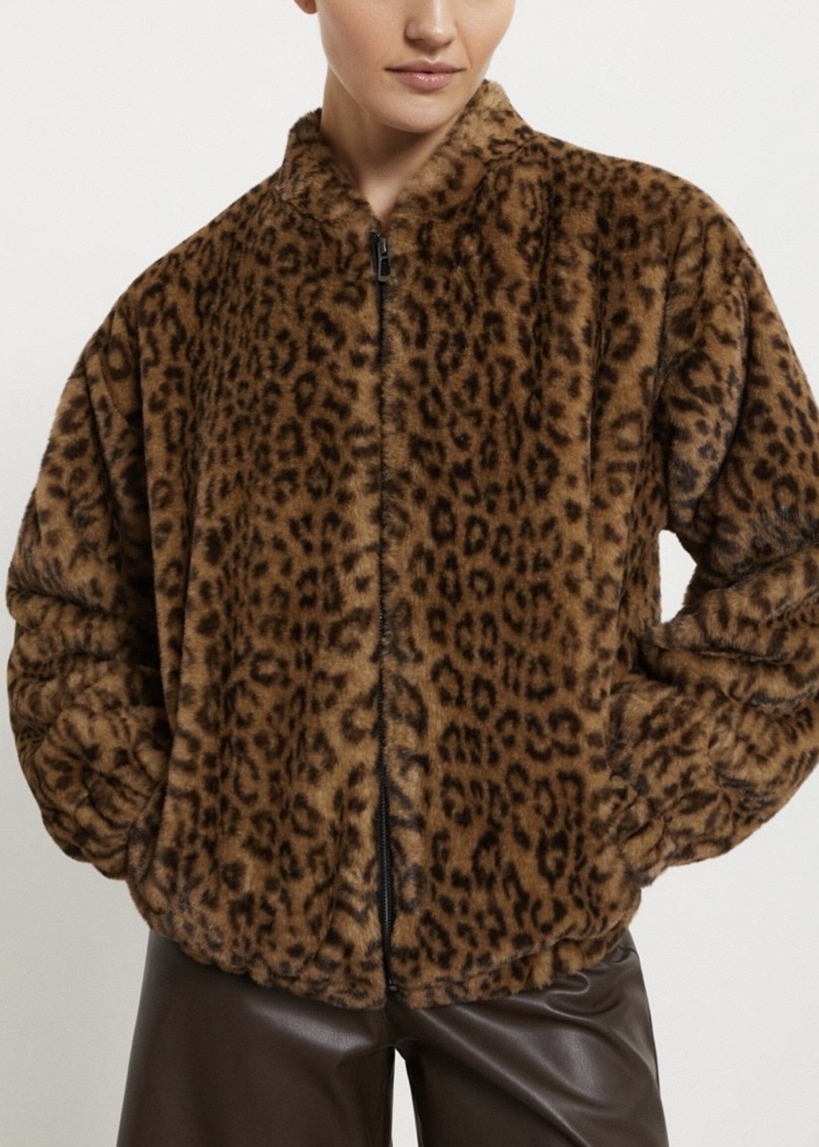 Ottod'Ame Faux Fur Jacket (Leopard Print)