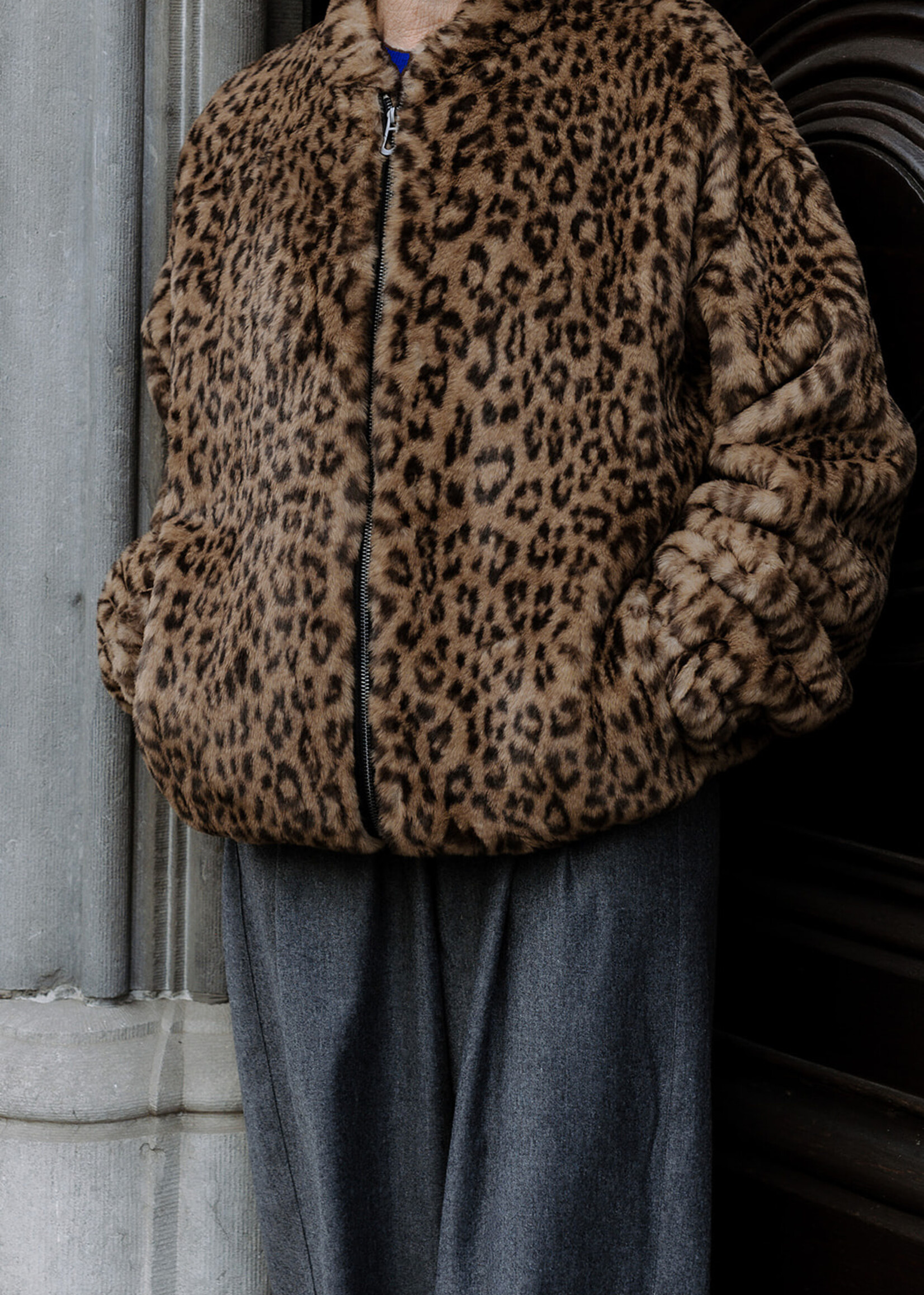 Ottod'Ame Faux Fur Jacket (Leopard Print)