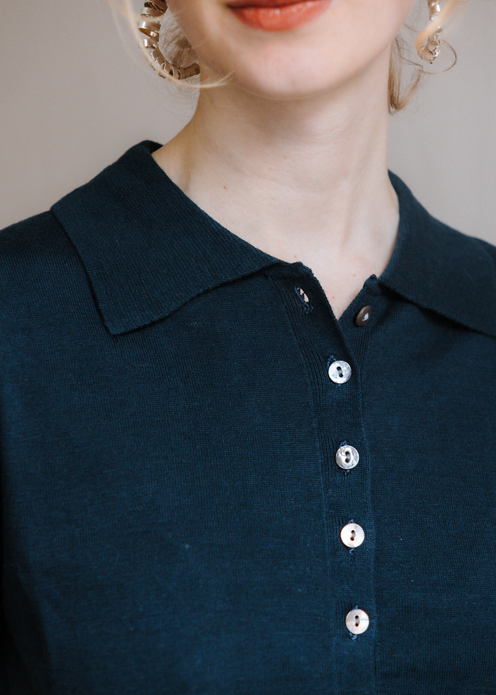 Colorush csc Tamara button down Tee Polo color pine