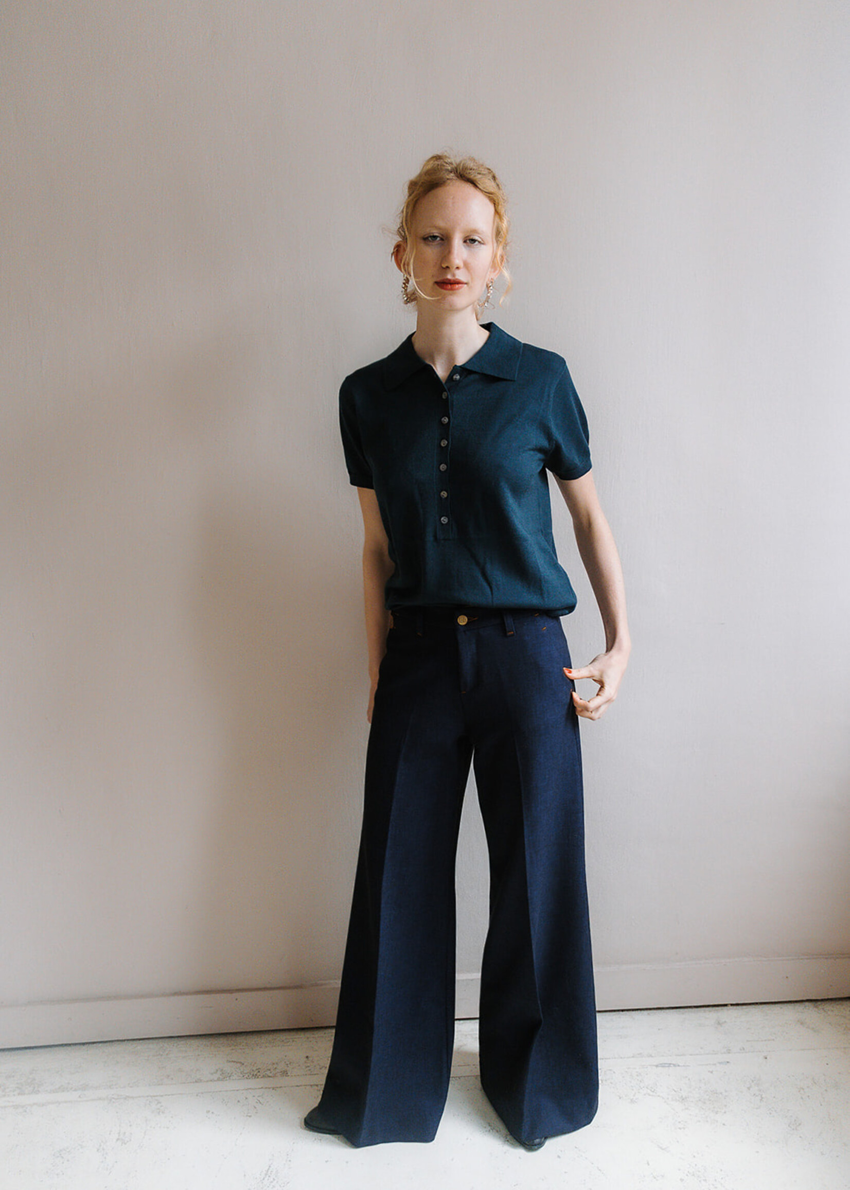 Colorush csc Tamara button down Tee Polo color pine