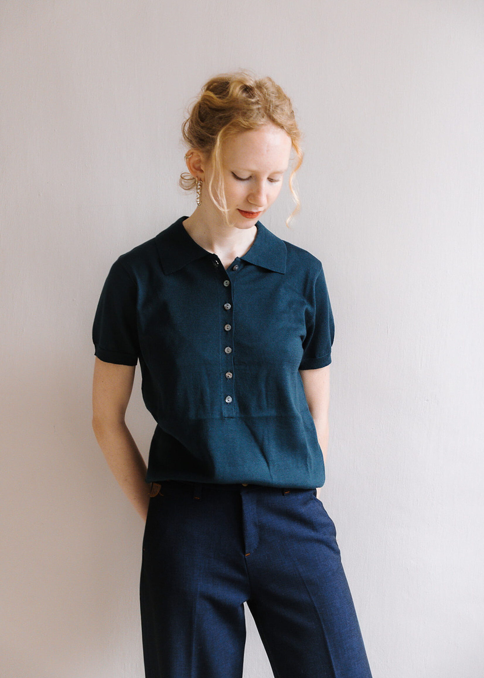 Colorush csc Tamara button down Tee Polo color pine