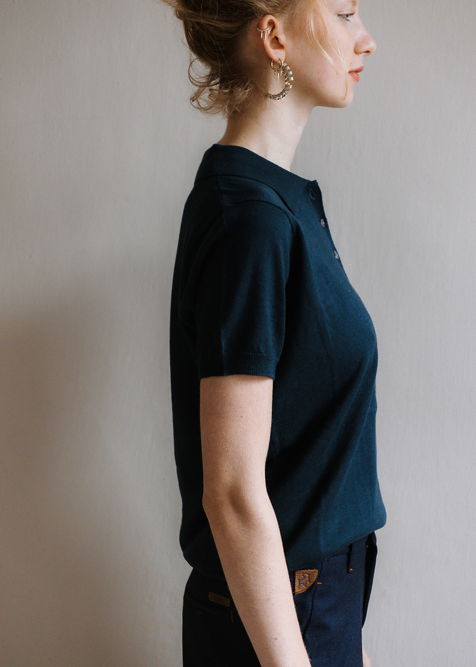 Colorush csc Tamara button down Tee Polo color pine