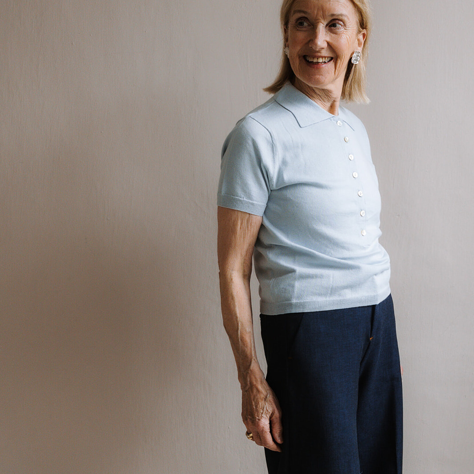 Colorush csc Tamara button down Tee Polo color soft blue
