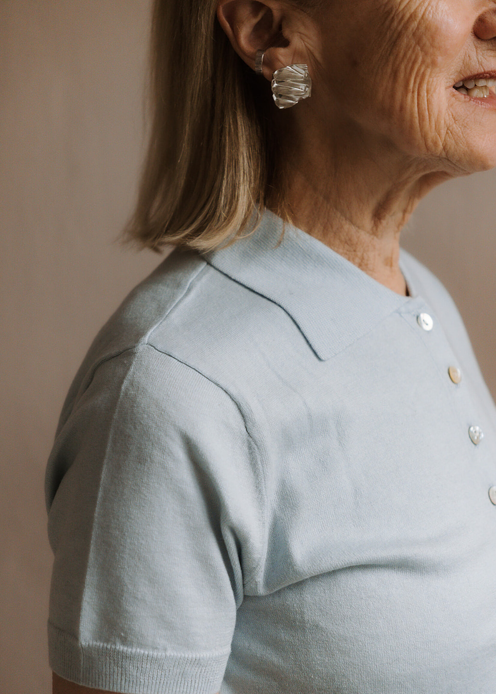 Colorush csc Tamara button down Tee Polo color soft blue