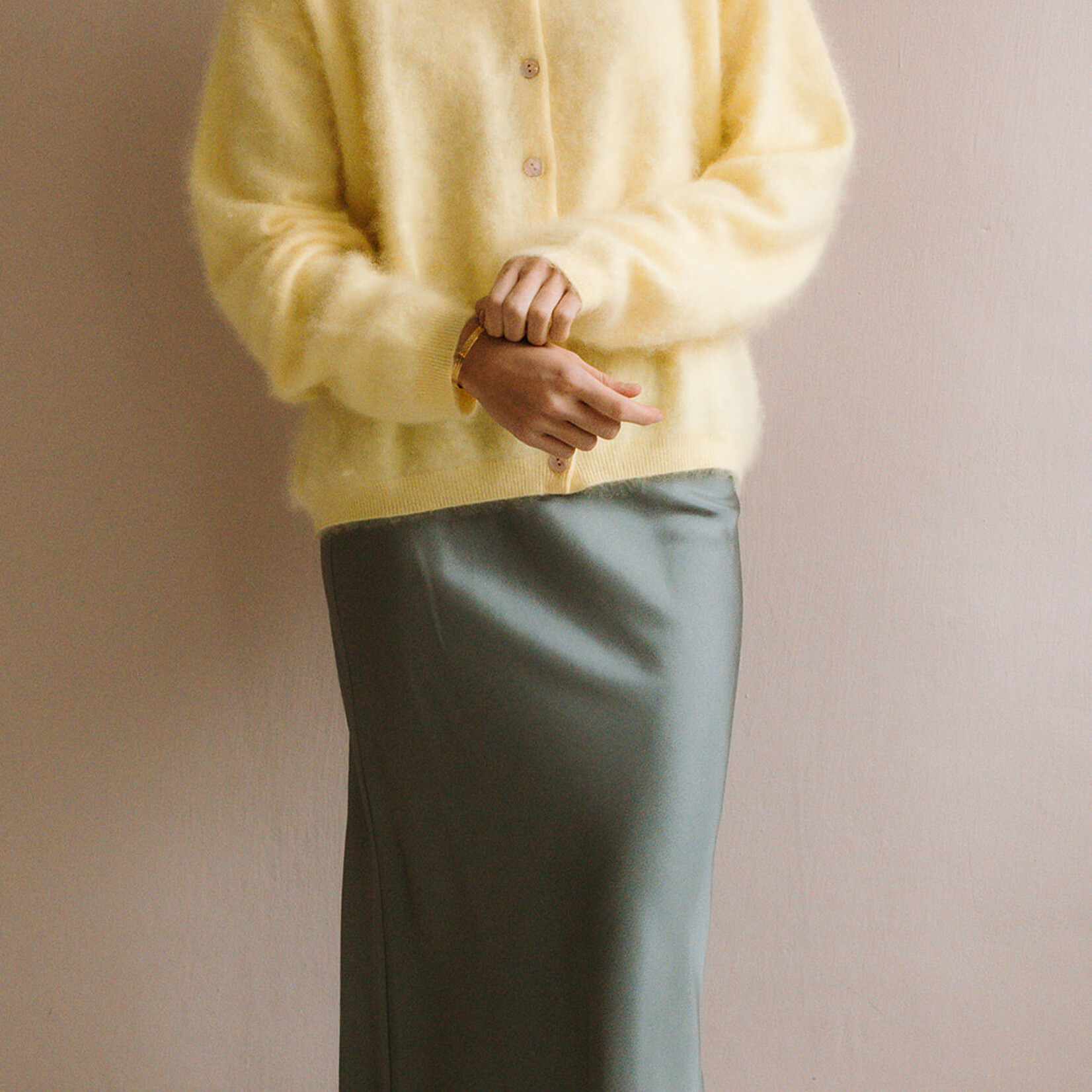 Colorush Chelsea brushed cardigan yellow