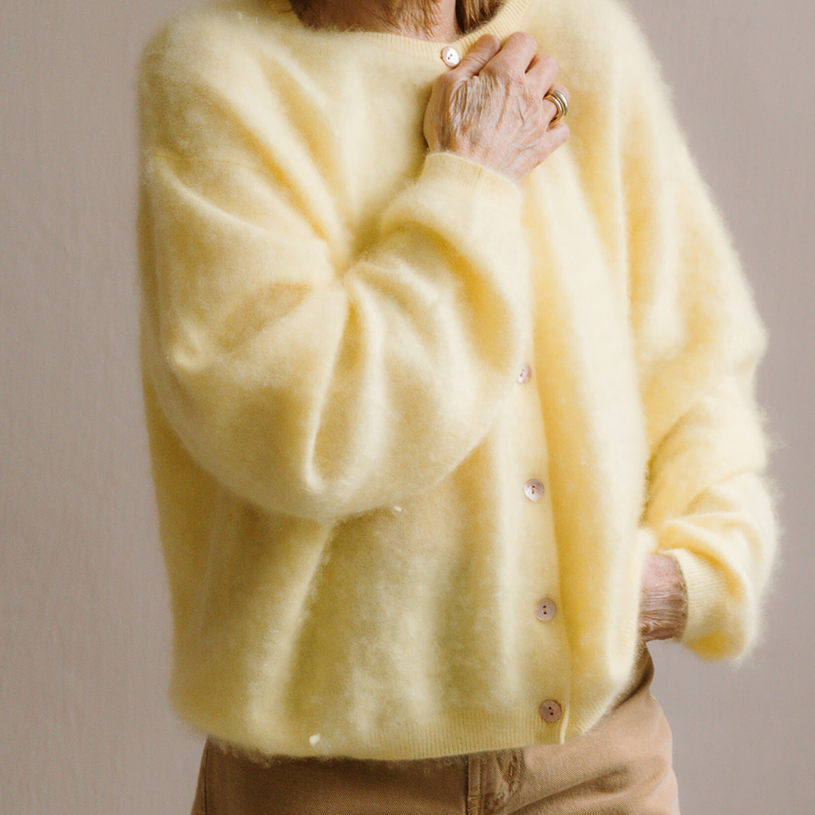 Colorush Chelsea brushed cardigan yellow