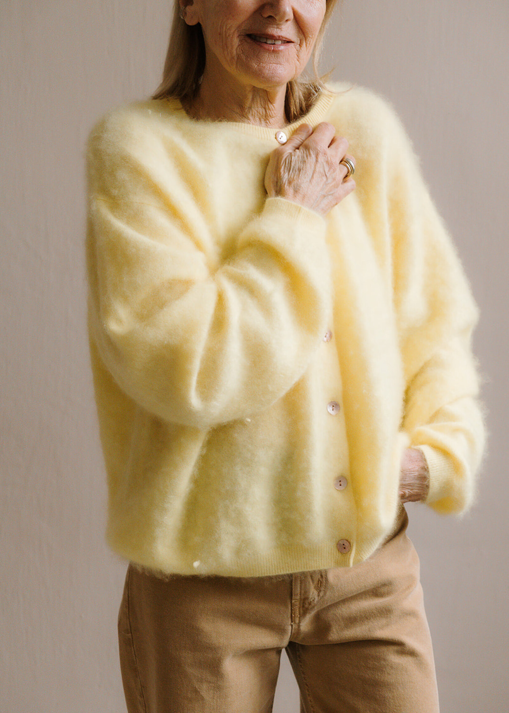 colorush Chelsea brushed cardigan yellow