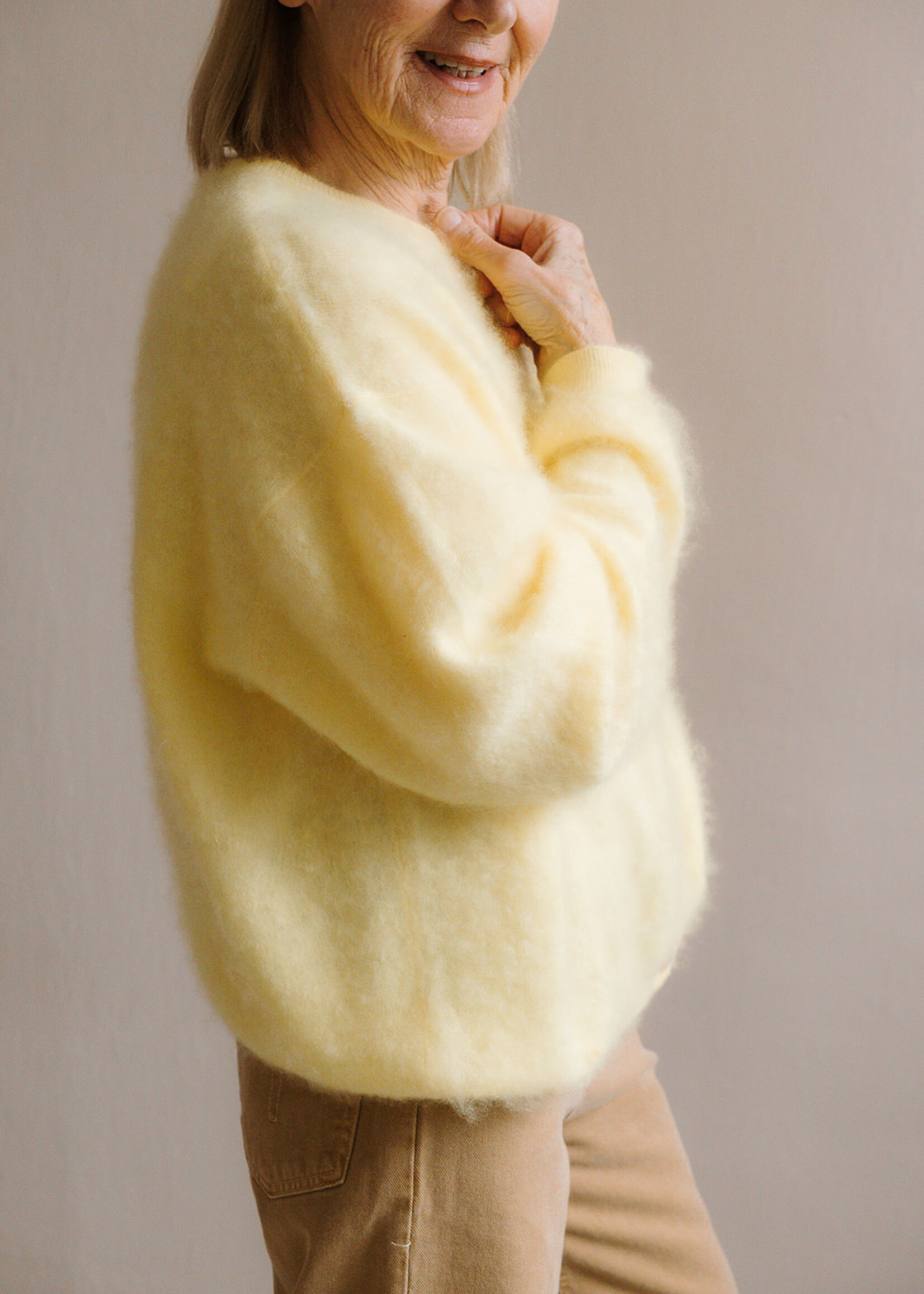 colorush Chelsea brushed cardigan yellow