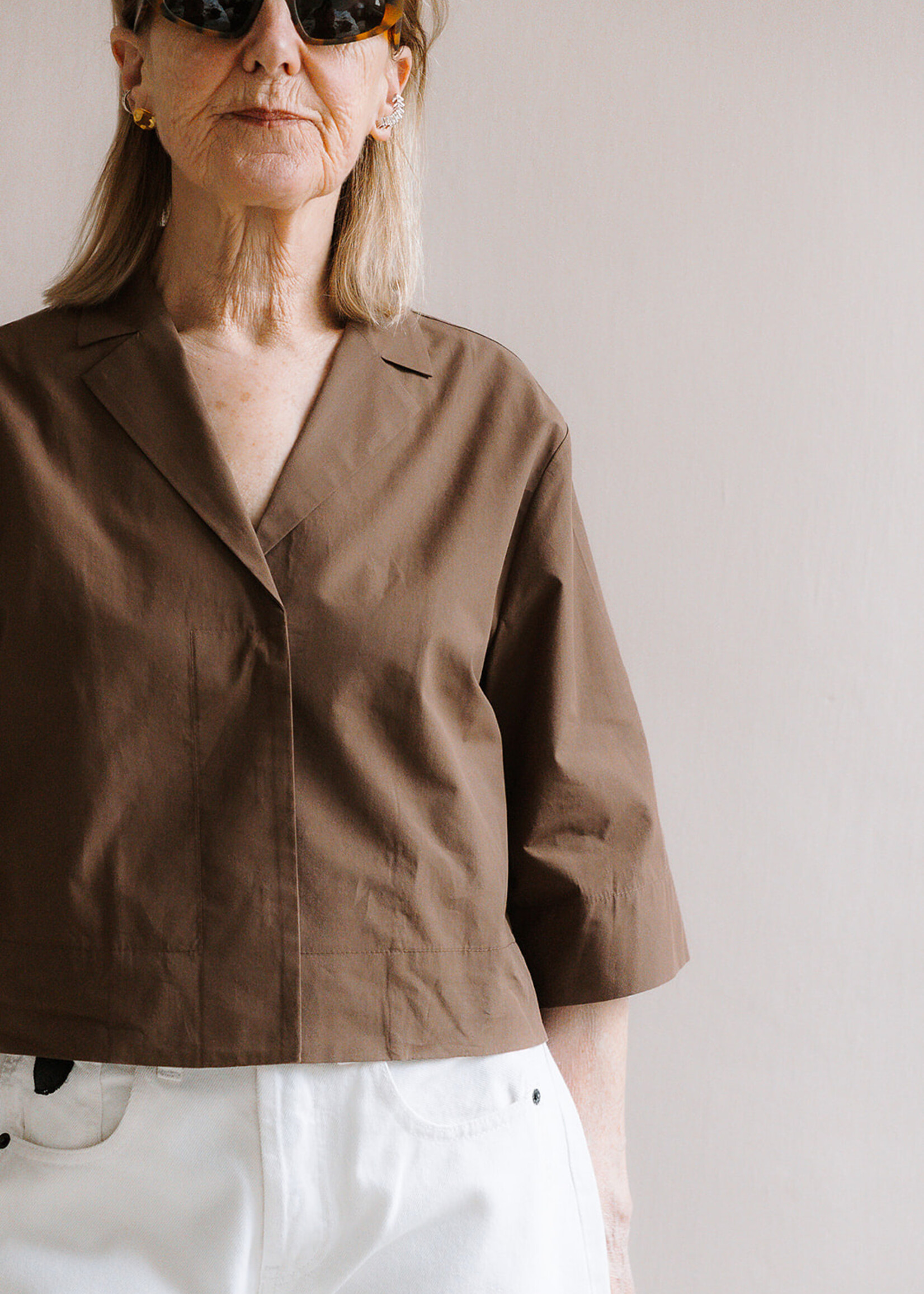 Ottod'Ame Cropped shirt brown