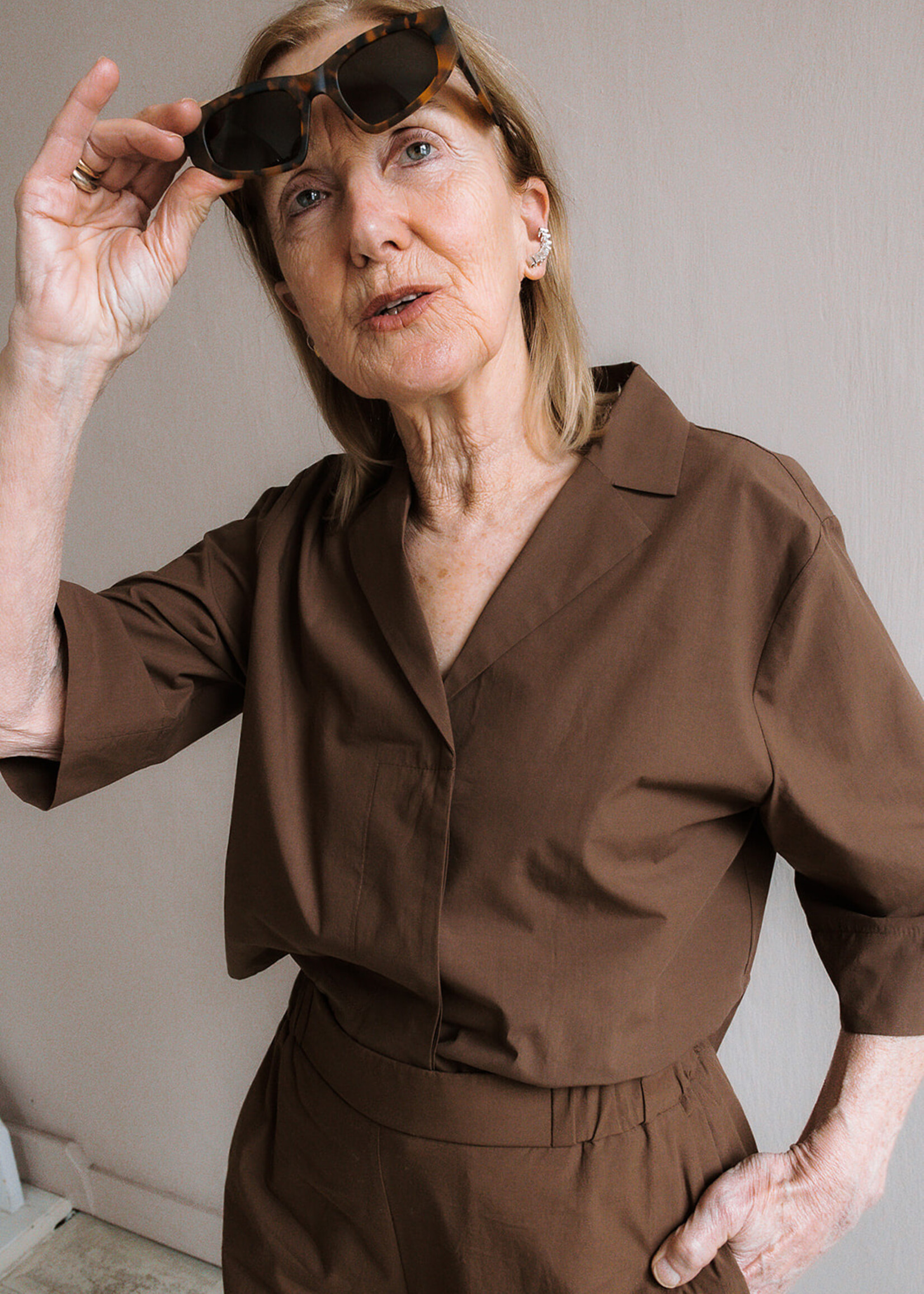 Ottod'Ame Cropped shirt brown