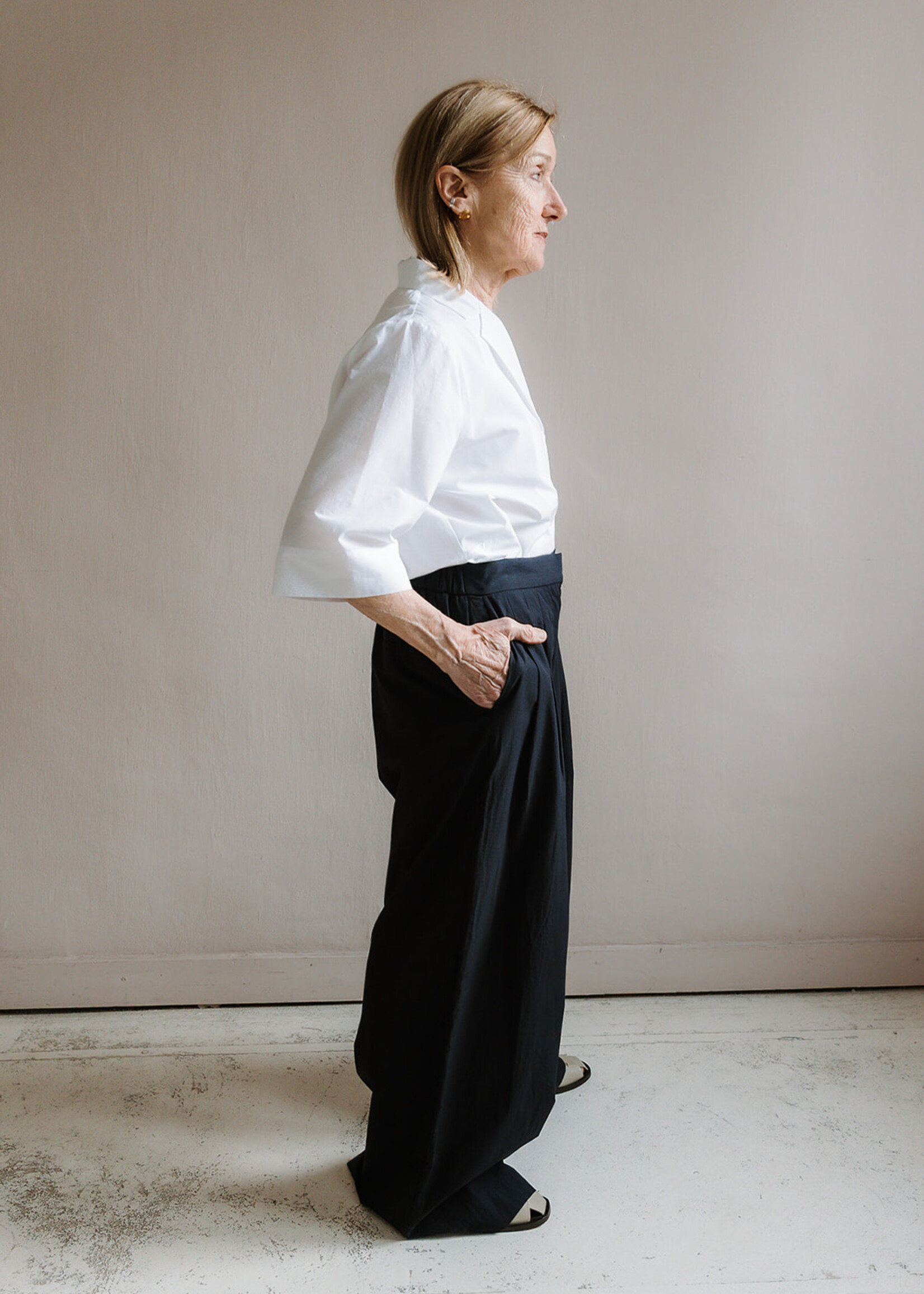 Ottod'Ame Long pleated trousers black