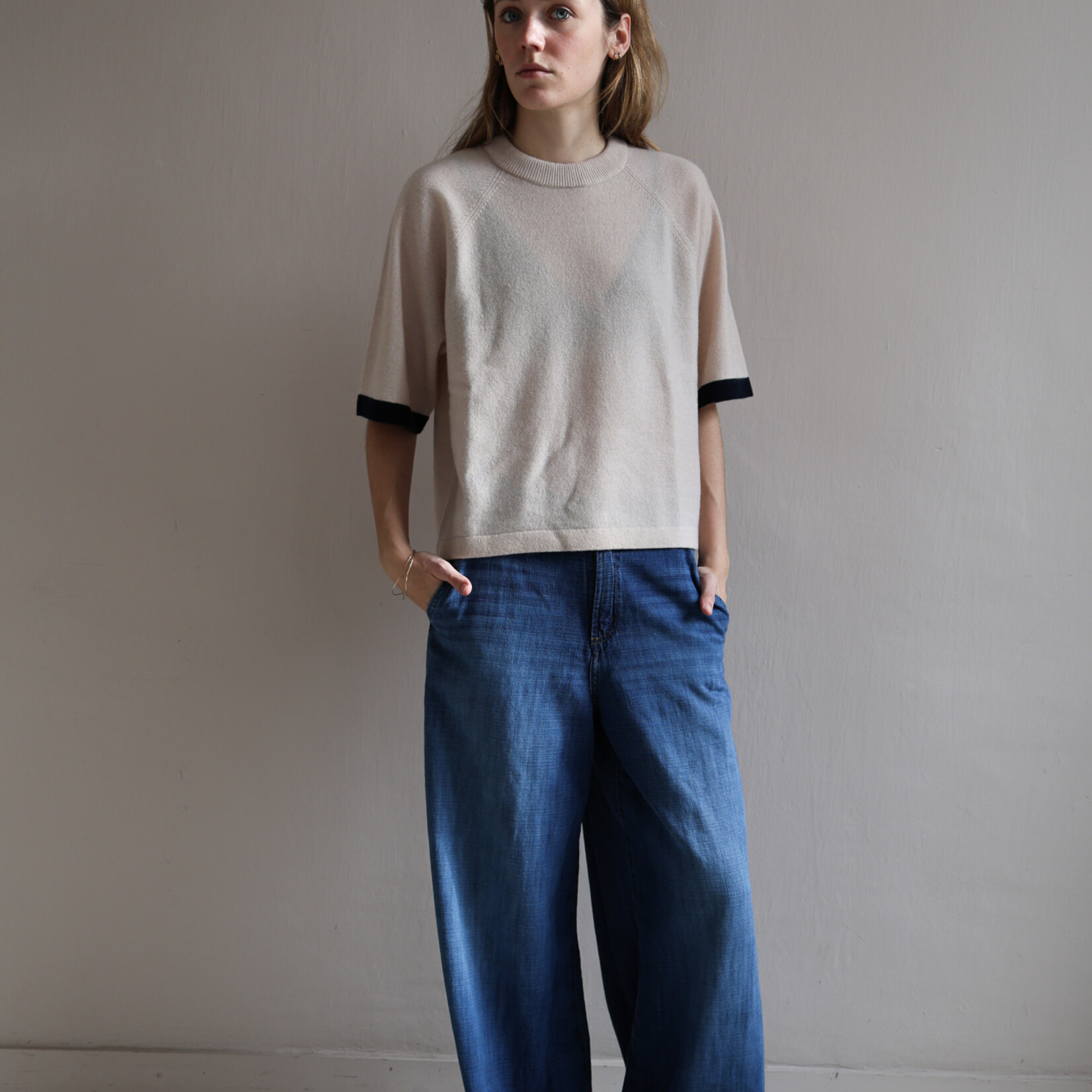 Lois Marlene pear linen cross stone
