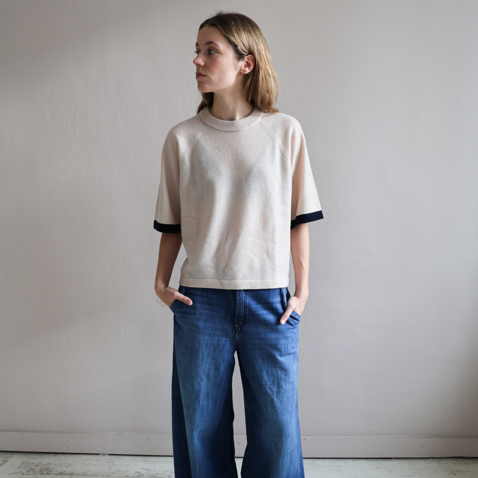 Lois Marlene pear linen cross stone