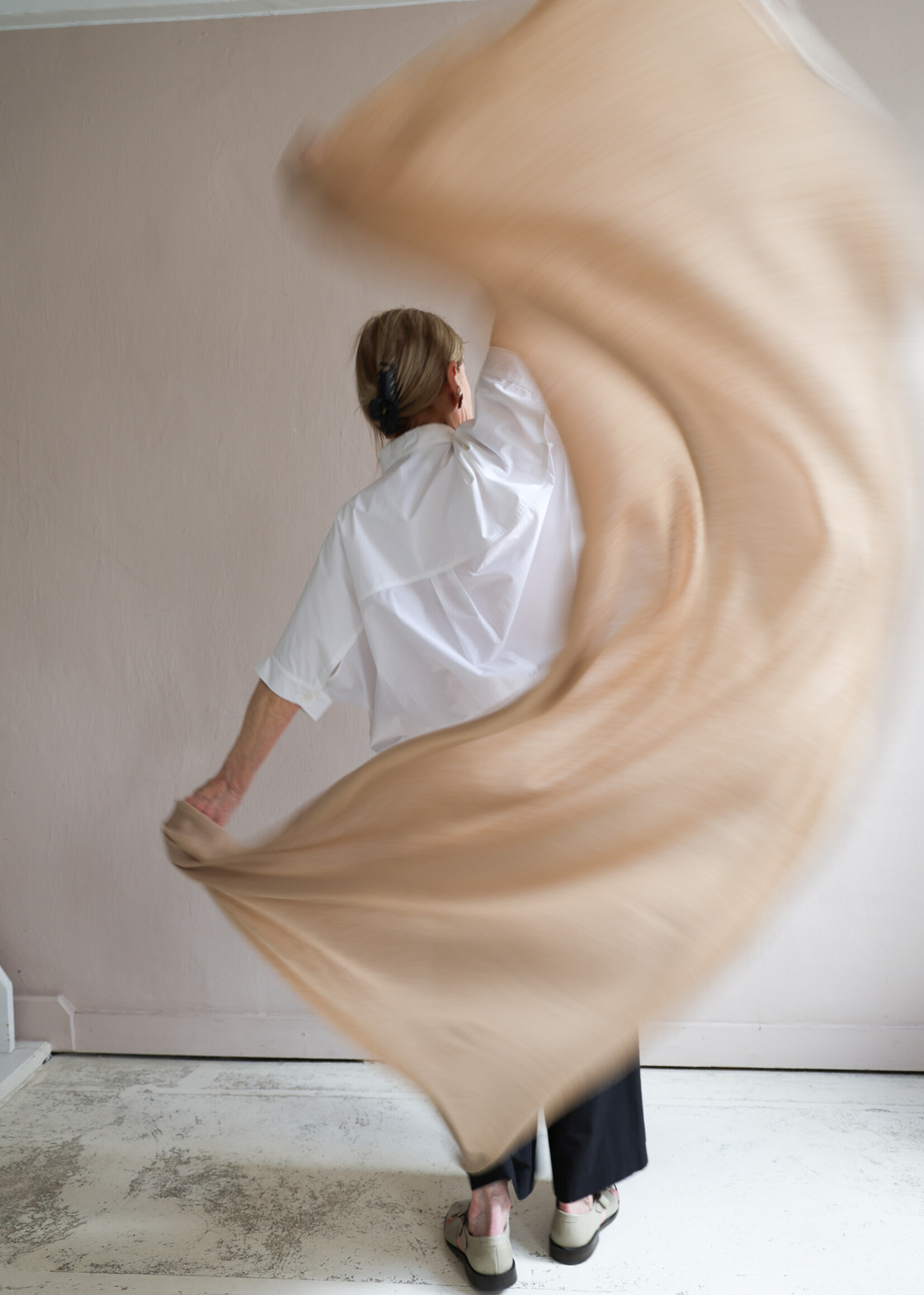 White + Warren Cashmere Travel Wrap  color muted camel