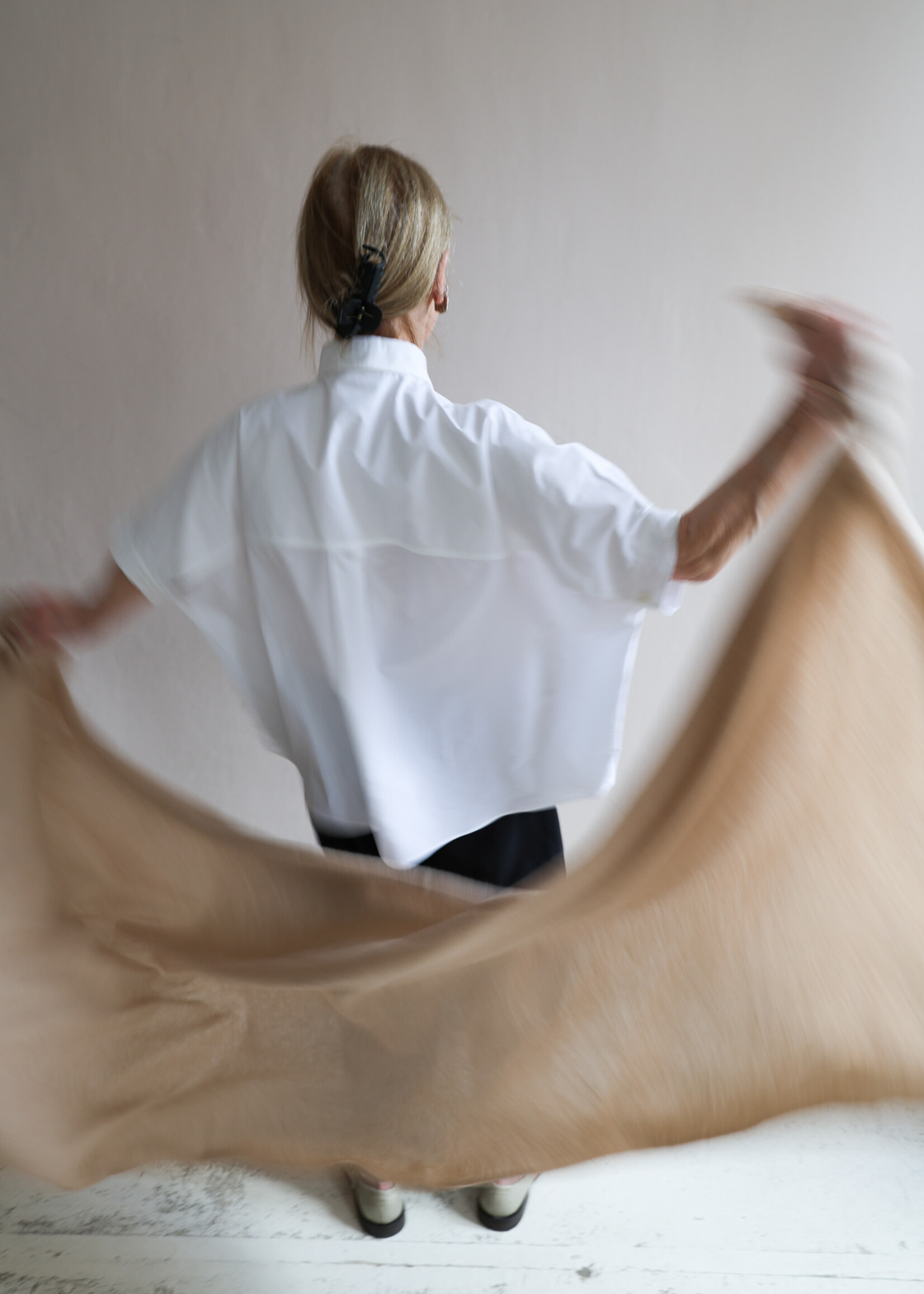 White + Warren Cashmere Travel Wrap  color muted camel