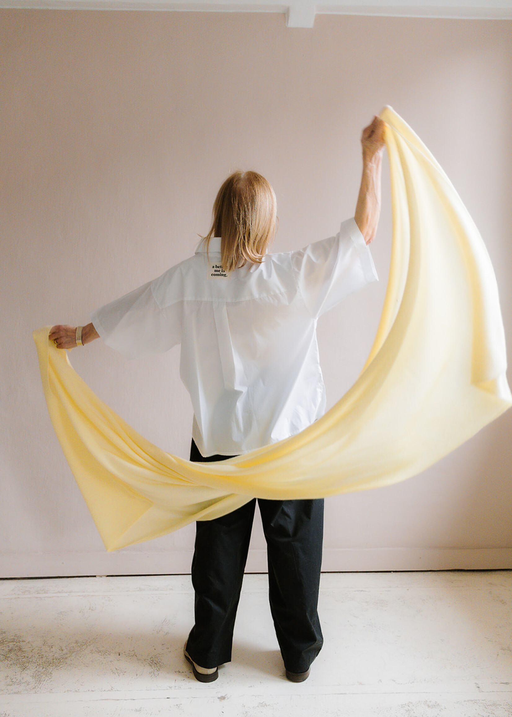 White + Warren Cashmere Travel Wrap lemonade