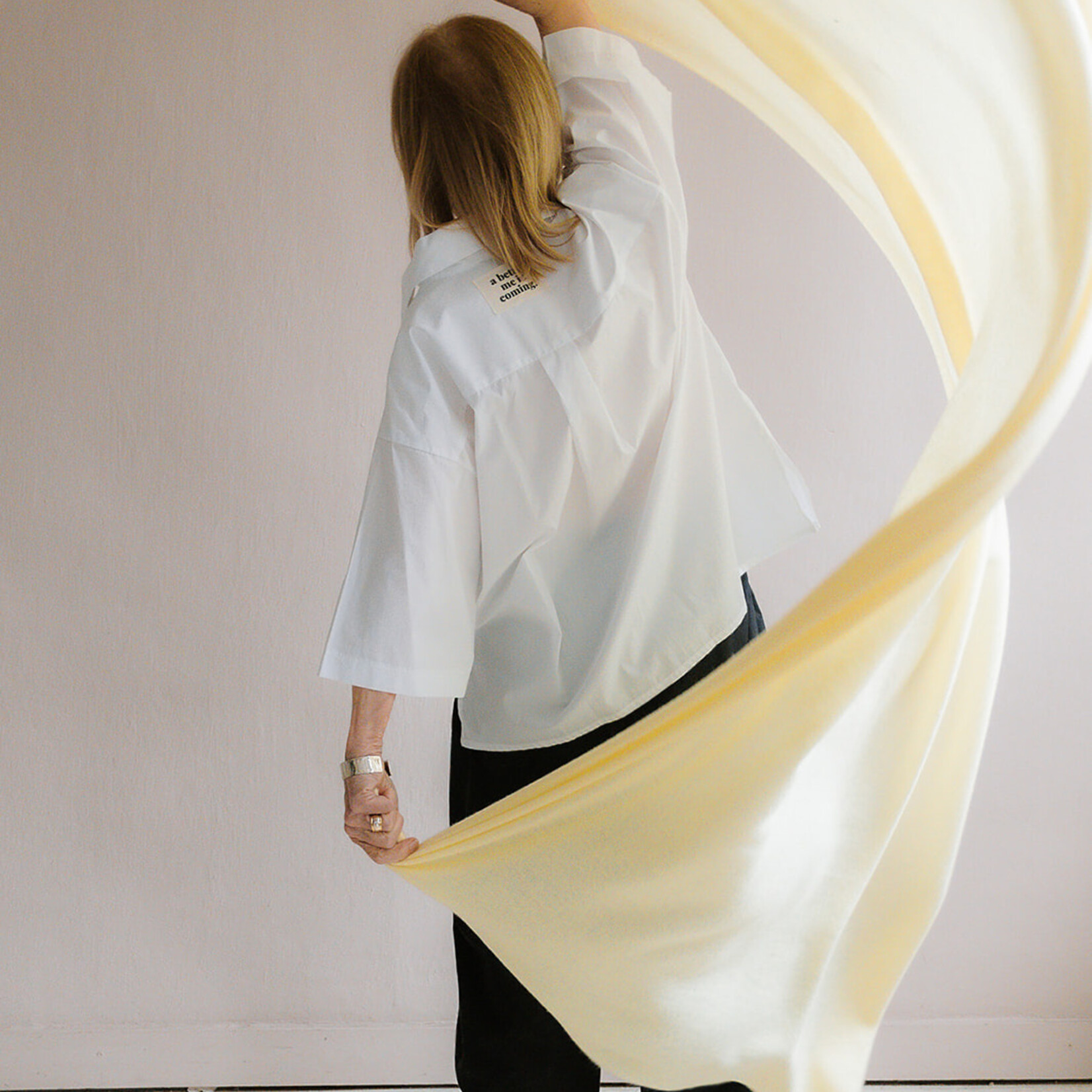 White + Warren Cashmere Travel Wrap lemonade