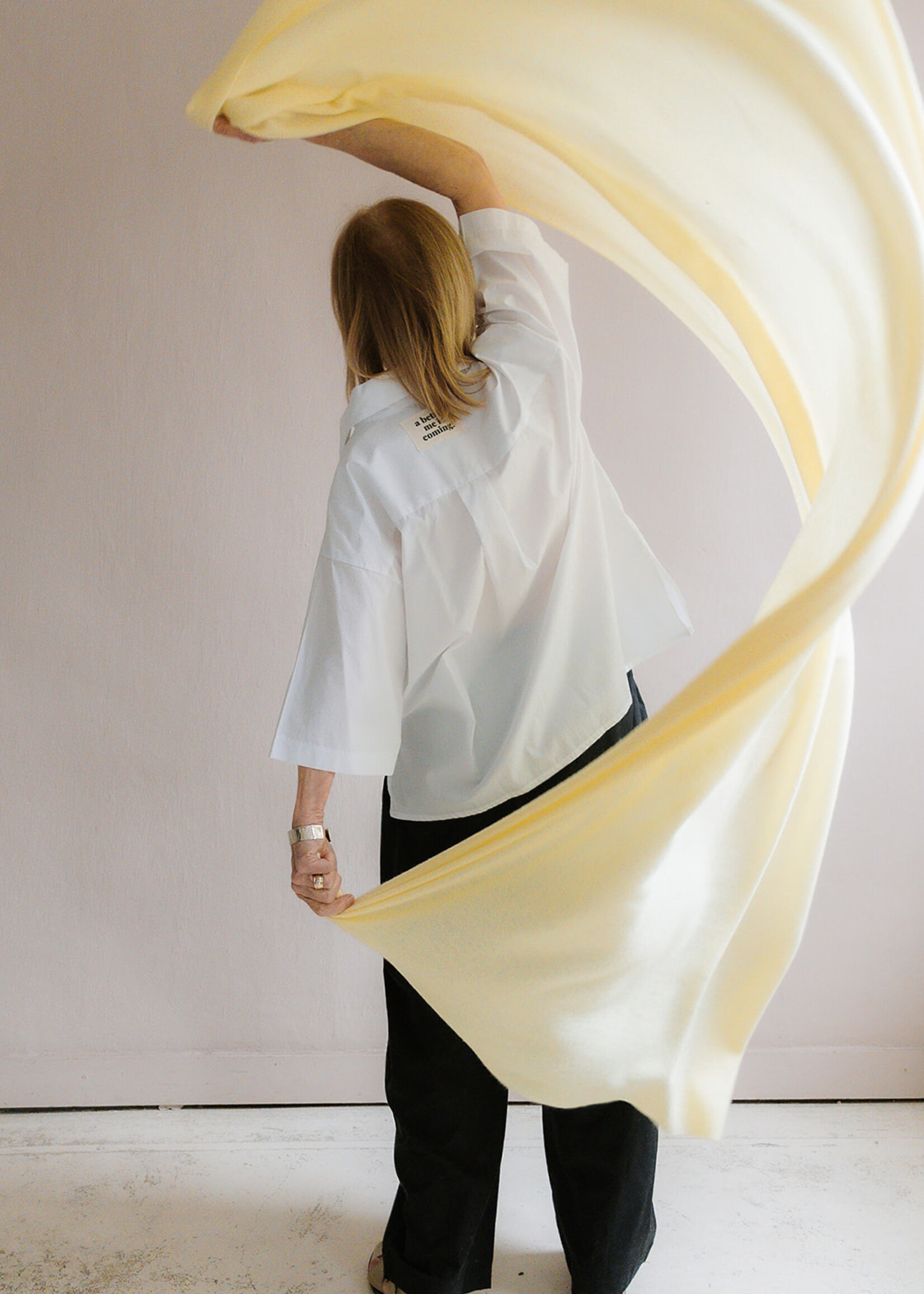 White + Warren Cashmere Travel Wrap lemonade